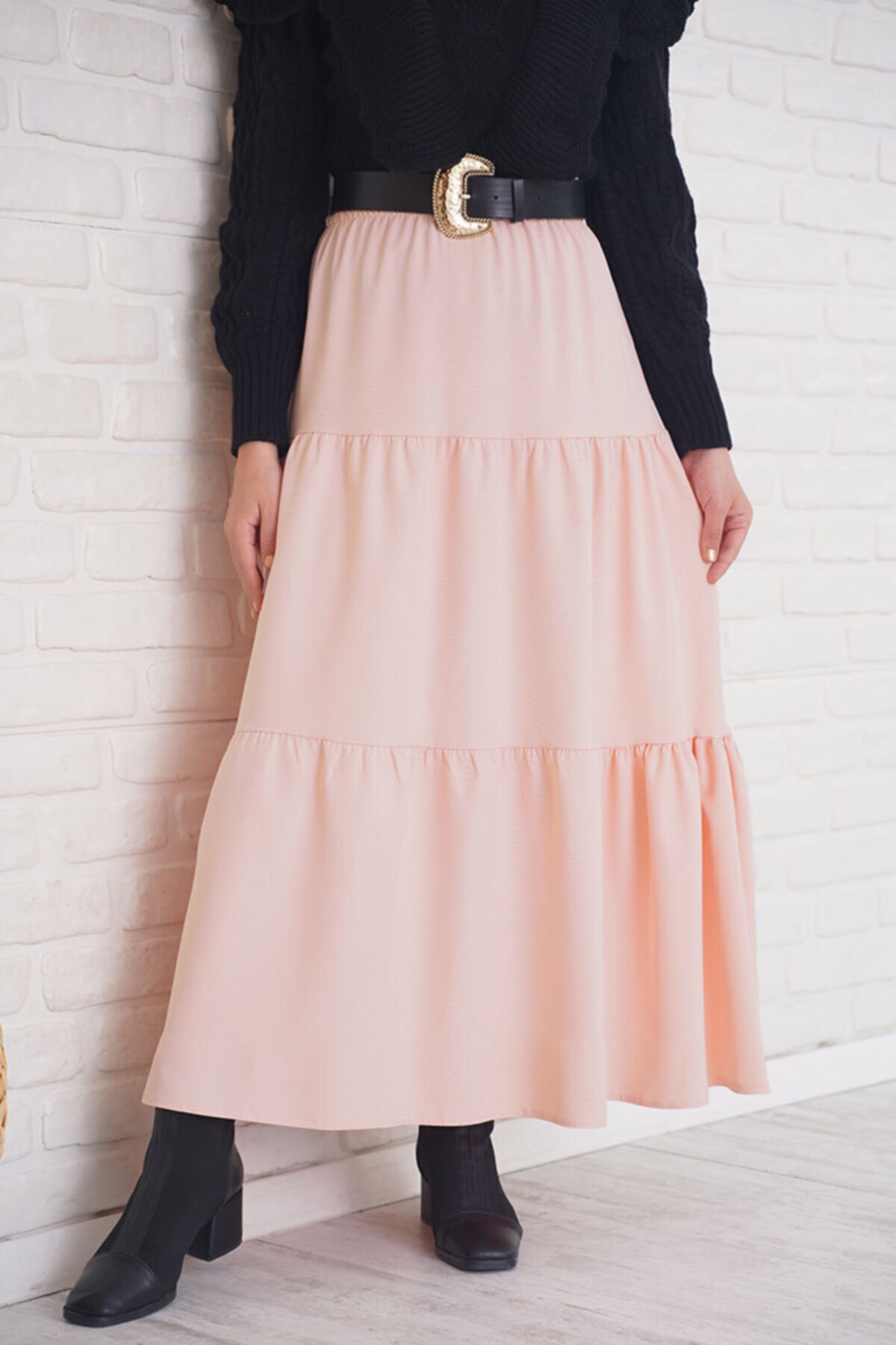 Afilva Kadın Katlı Model Pudra Etek