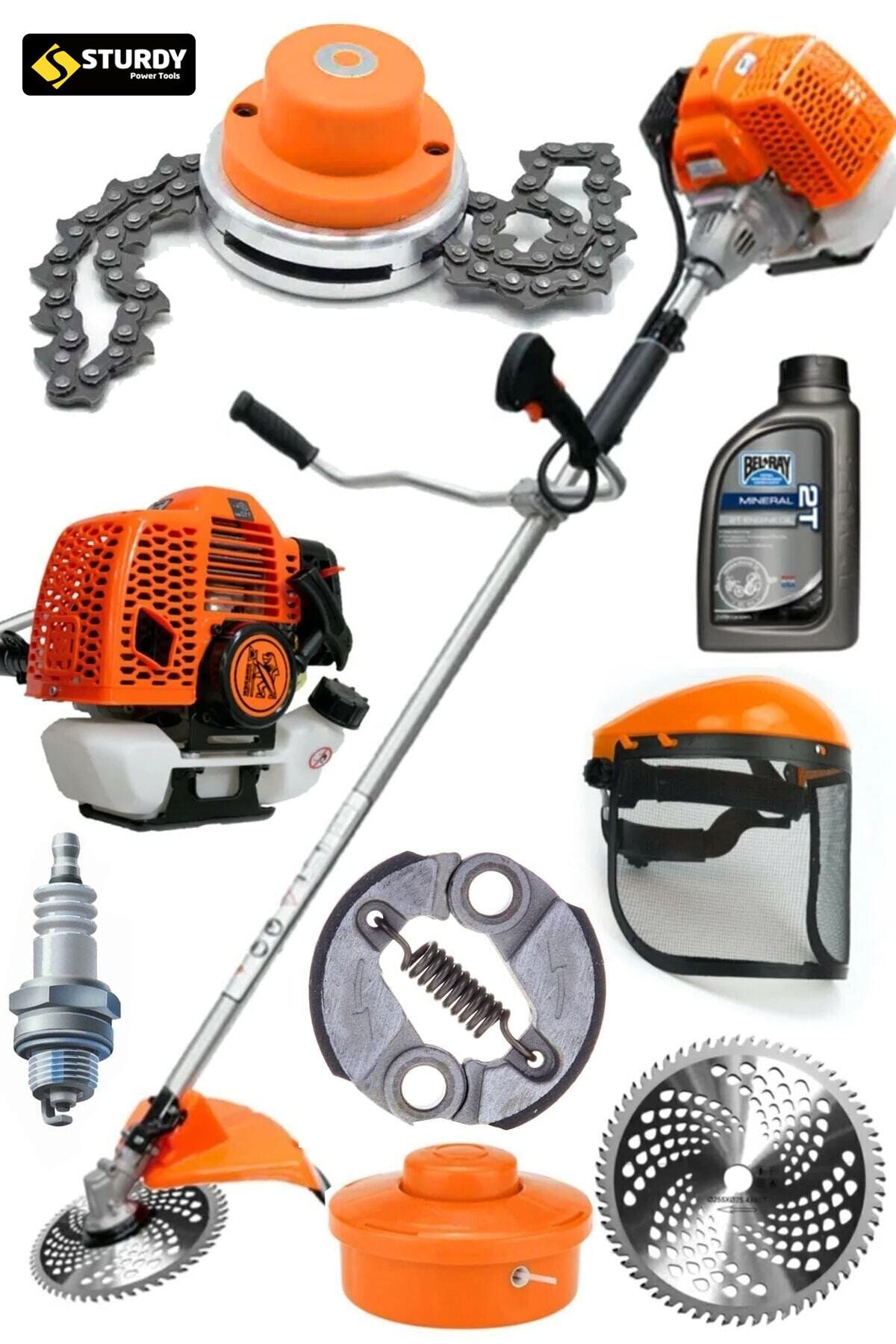 Sturdy Power Tools Japon Technology 6.9 Hp Yan Tipi Benzinli Motorlu X-ot Çalı Tırpanı Çim Biçme Tırpan Makinesi