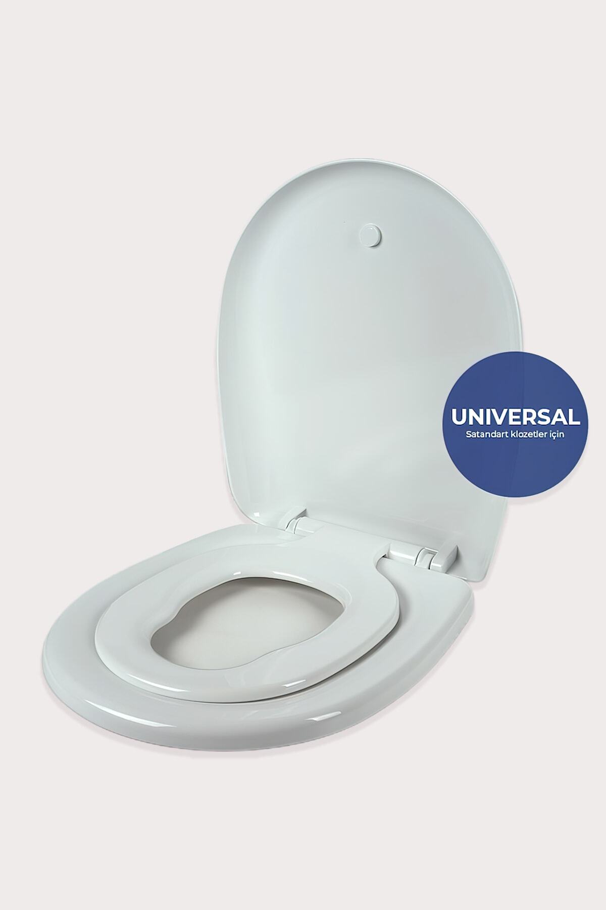 Milenay Herasoft Çocuk Adaptörlü Klozet Kapağı, Çocuk Klozet Kapağı, Oval Klozet Taşı Uyumlu