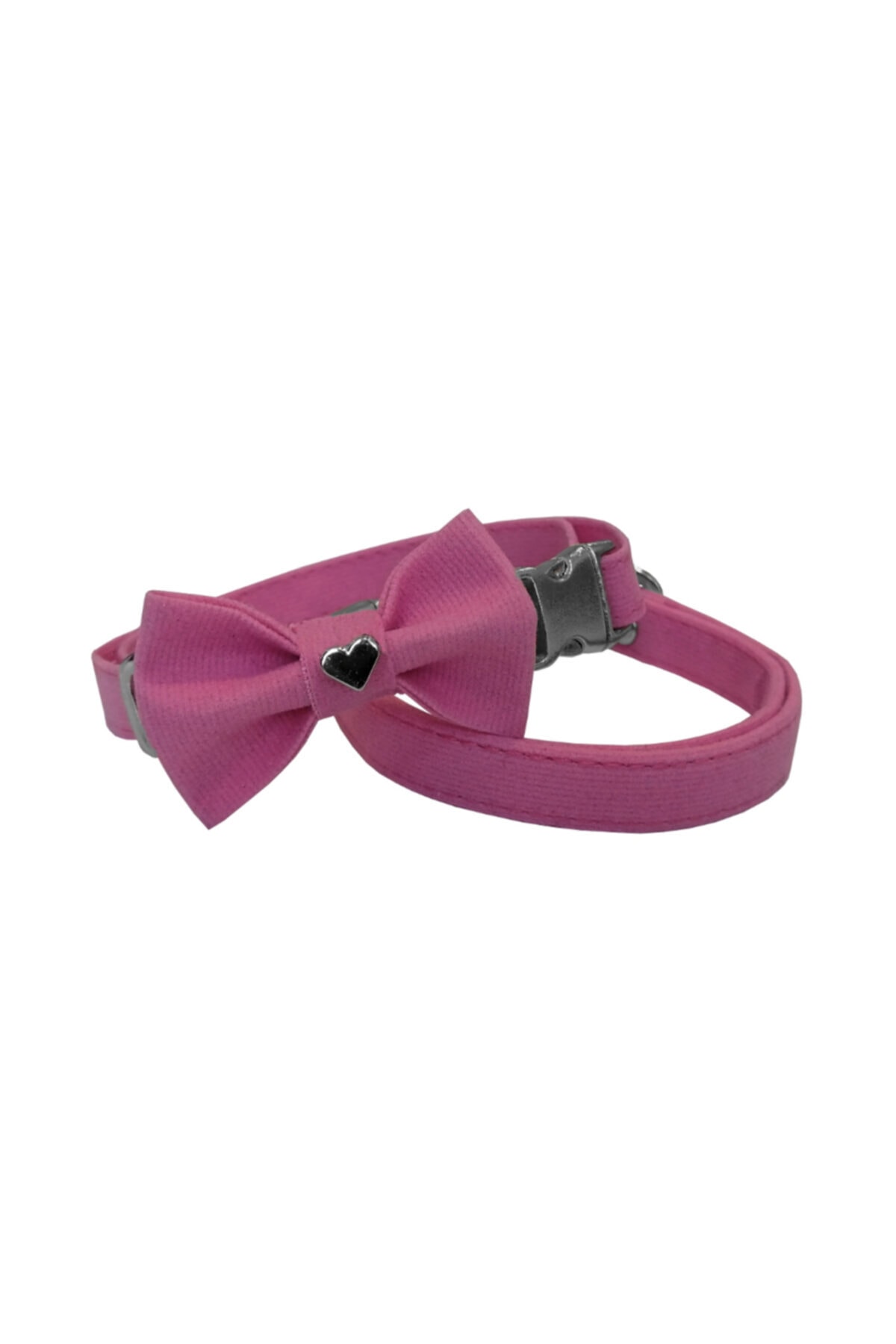 ReyonGO Kadife Papyonlu Kedi Boyun Tasması 20-32 cm Açık Pembe