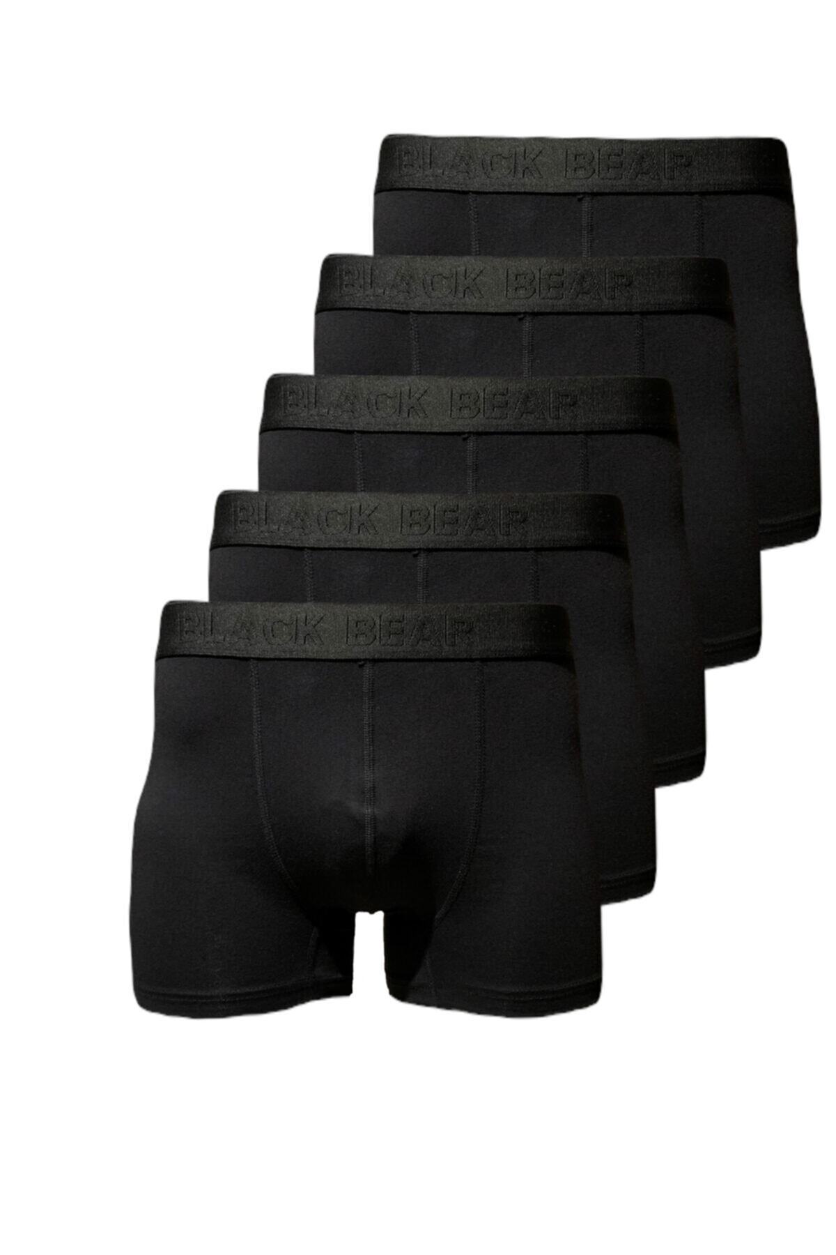 Black Bear r Erkek Boxer Likralı Ultra Rahat 5'li Siyah Paket