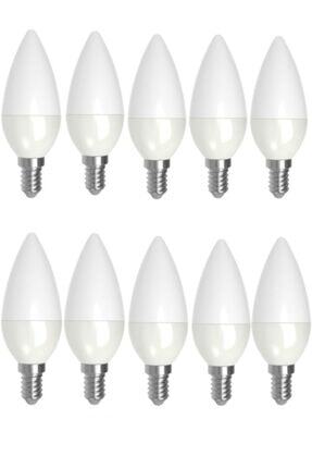 10 Adet 5-7 Watt E14 Ince Duy Beyaz Işık Mum Buji Led Ampul Image 0