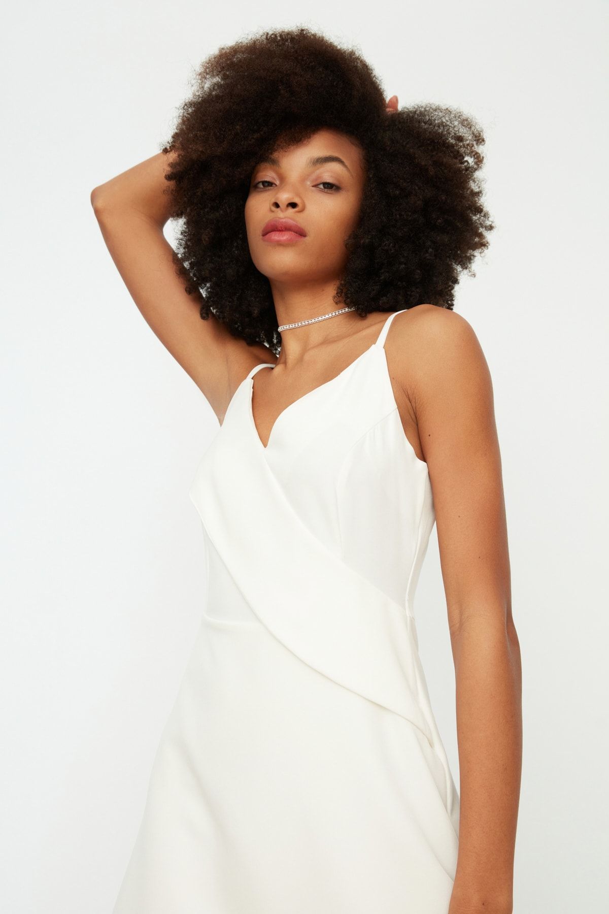 Club l london mini asymmetric cami strap mini dress in white cheap