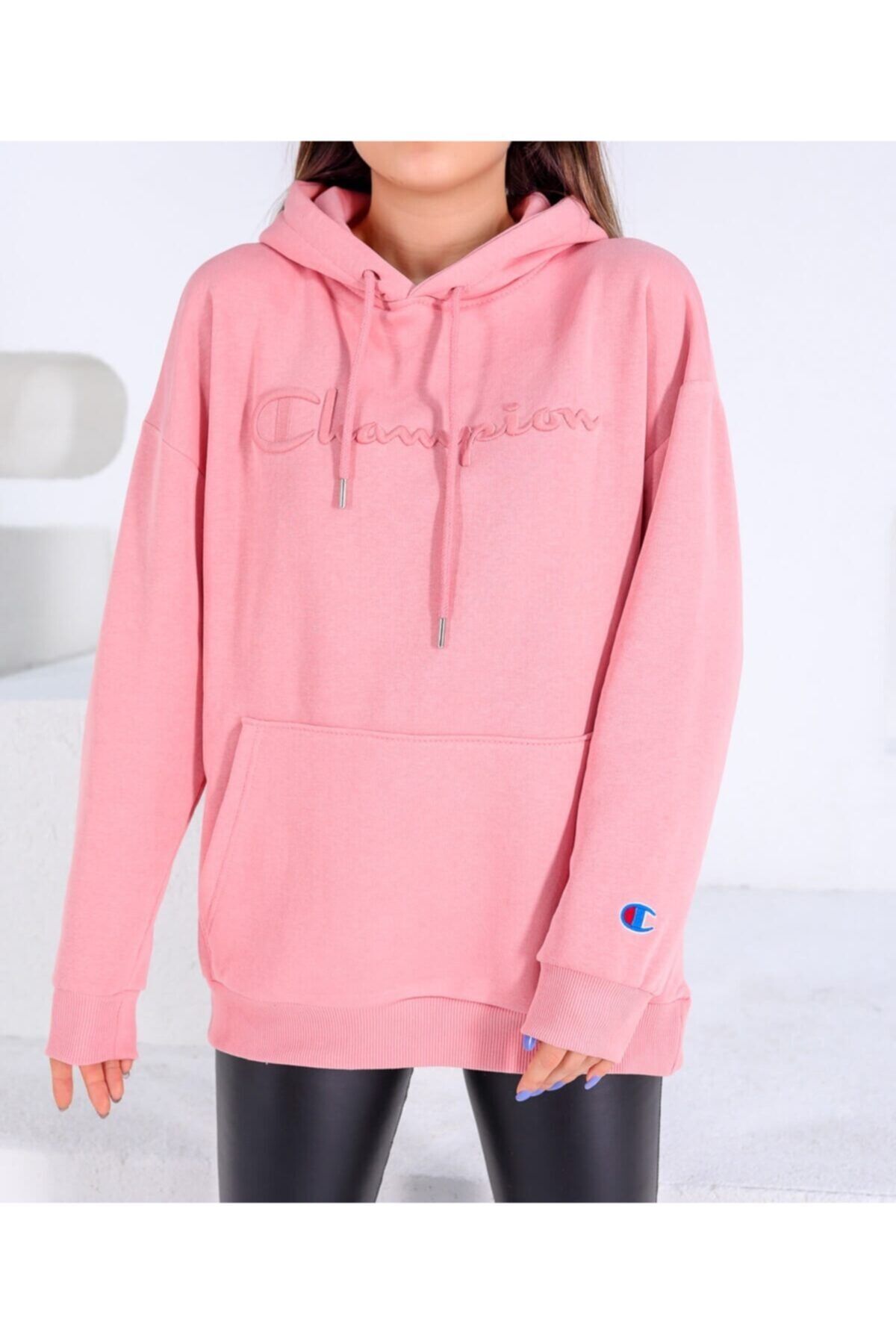 Dusty pink champion hoodie hot sale