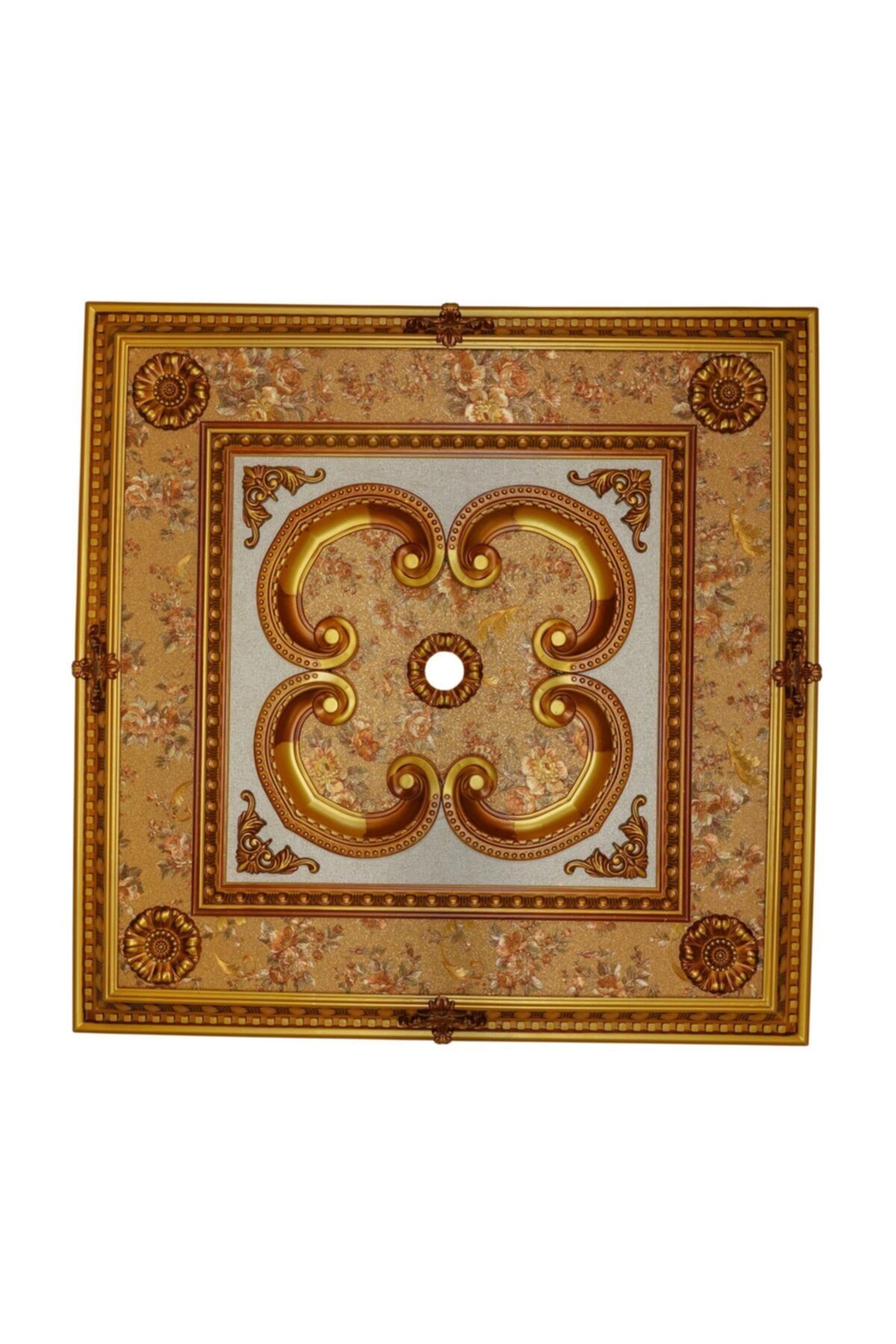 Decomarket Decogold 90*90 Cm Kare Kahve Eskitme Saray Tavan