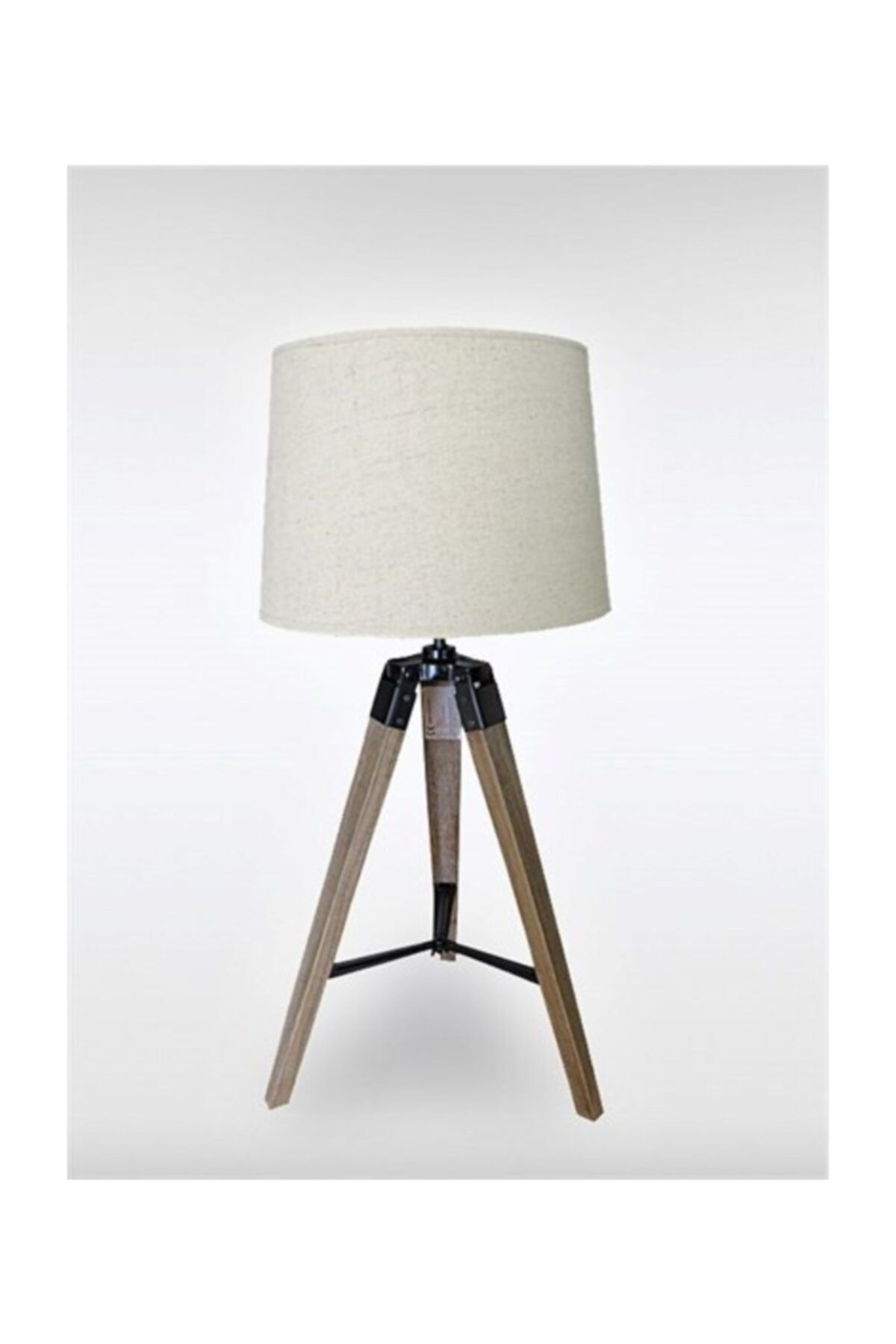 N'CREA Home Accessories Tripod Abajur-bej Şapkalı