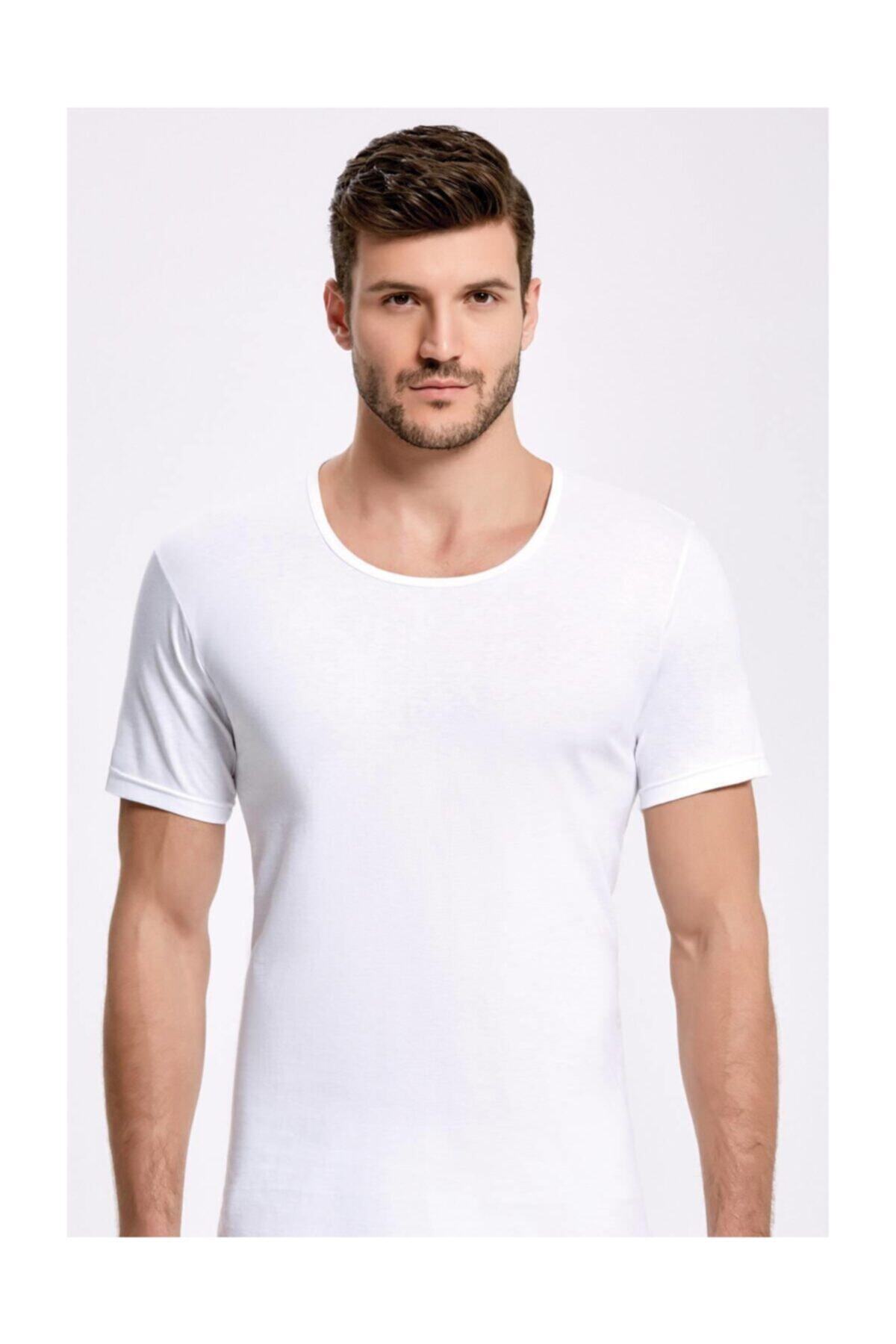 İlke Erkek 3'lü Beyaz Açık Yaka Fanila Pamuklu 1003