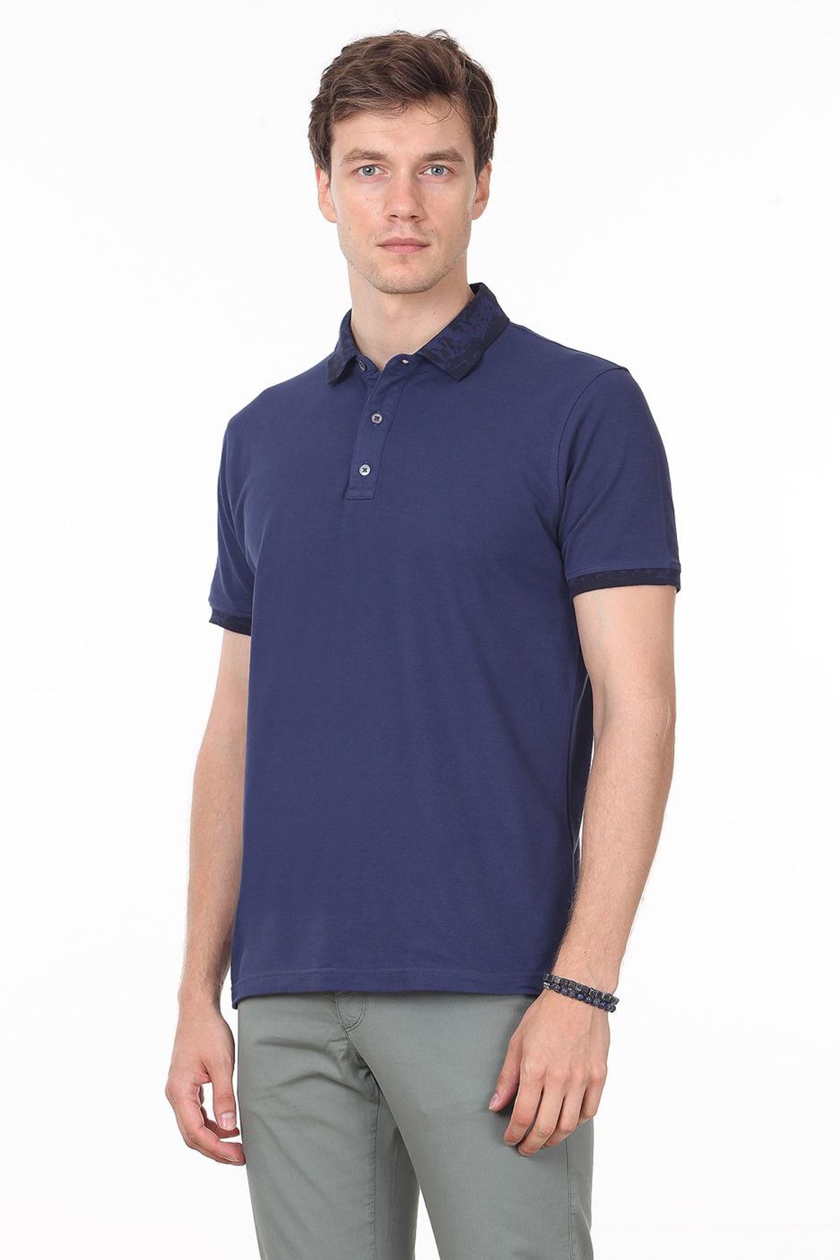 Ramsey Açık Lacivert Düz Örme T - Shirt RP10113808