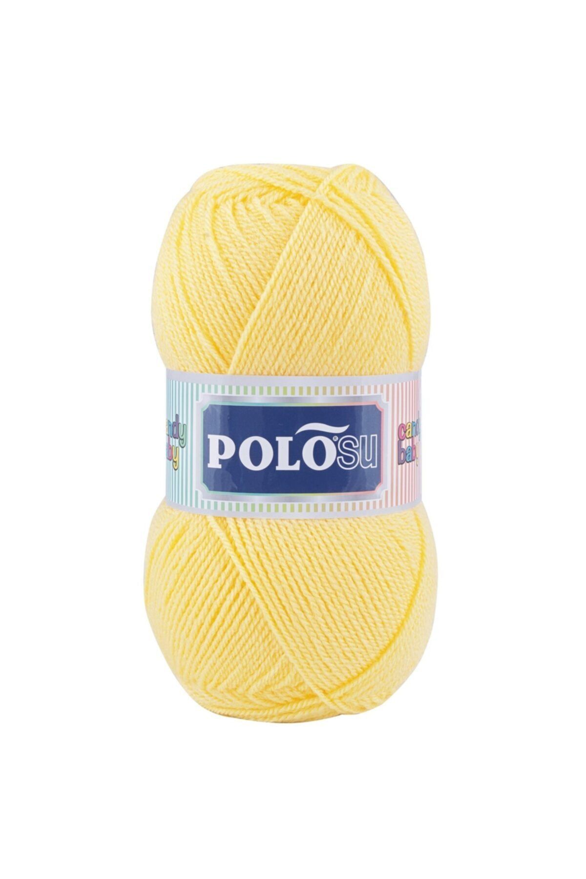 Polosu Açık Sarı Candy Baby - Bebek El Örgü Ipi - Renk: 203
