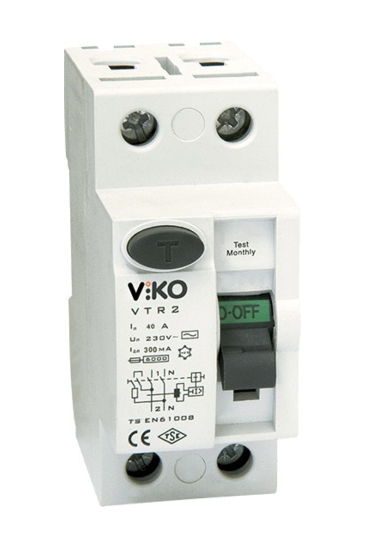 VİKO Monofaze Kaçak Akım Rölesi 2x40 A 30ma
