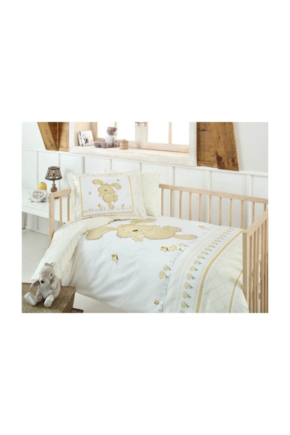Özdilek Happy Rabbit Bebek Nevresim Takımı Krem