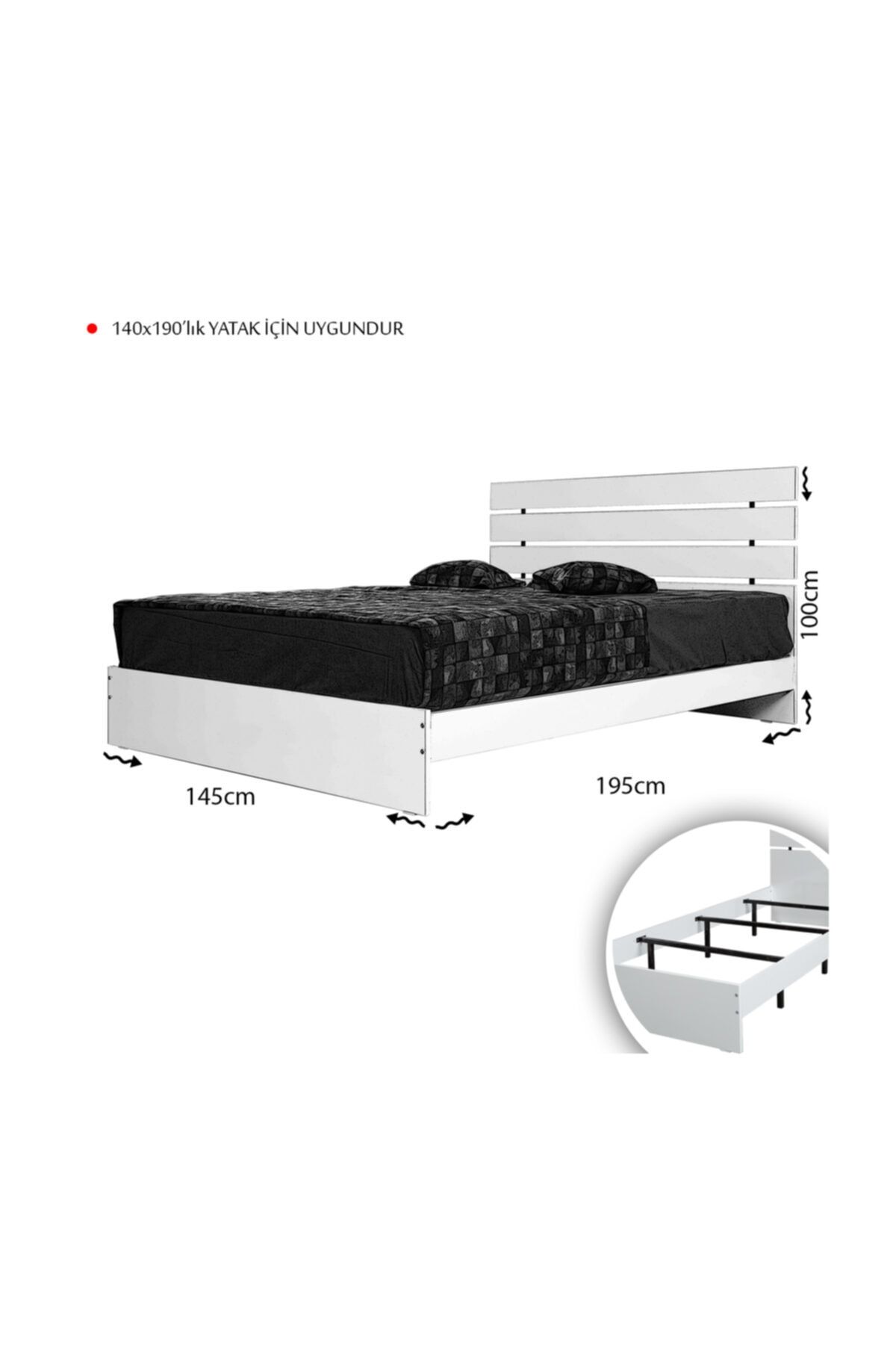 Pasific Home Huga Cift Kisilik Beyaz Ahsap Karyola 140lk 140 190 Baslikli Karyola Beyaz Yatak Odasi Karyola Trendyol