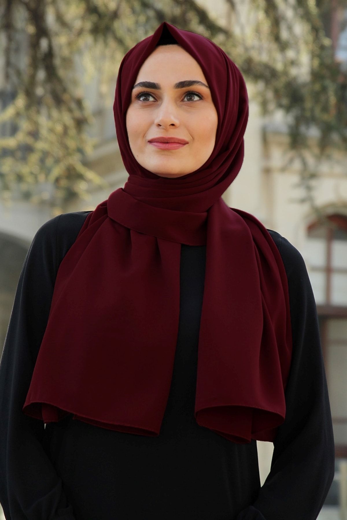 Ahuse Medine Ipeği Şal - Bordo