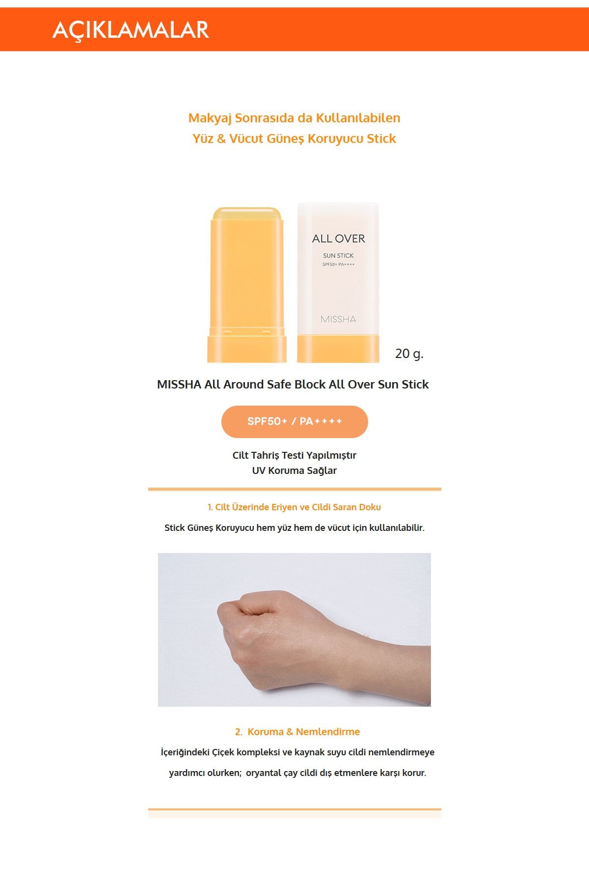 missha all around safe block all over sun stick spf50 pa 8809581452428 fiyati yorumlari trendyol