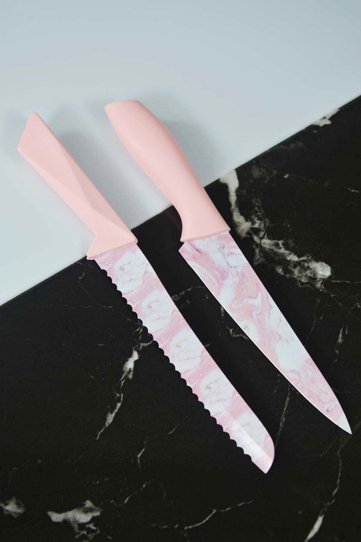Rooc 2 Parça Şef-Ekmek Bıçağı Pembe