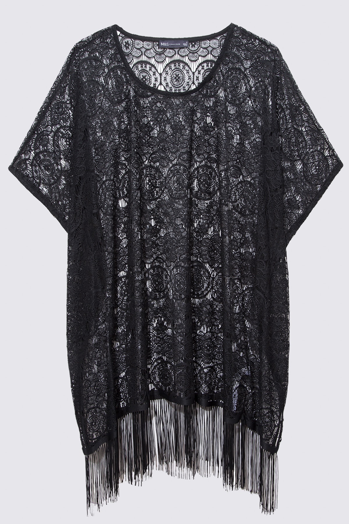 Marks & Spencer Kadın Siyah Dantelli Kaftan T52005442A
