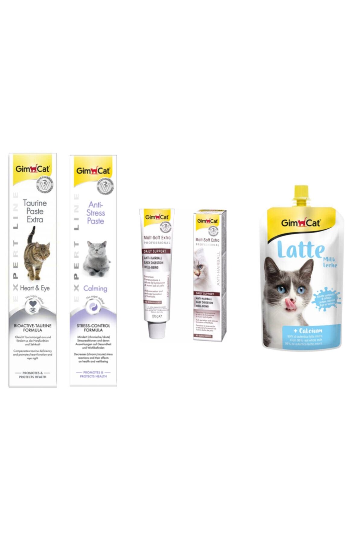 Gimcat Taurine 50gr + Anti-stress 50gr + Anti-hairball Malt 20gr Paste Kedi Macunları