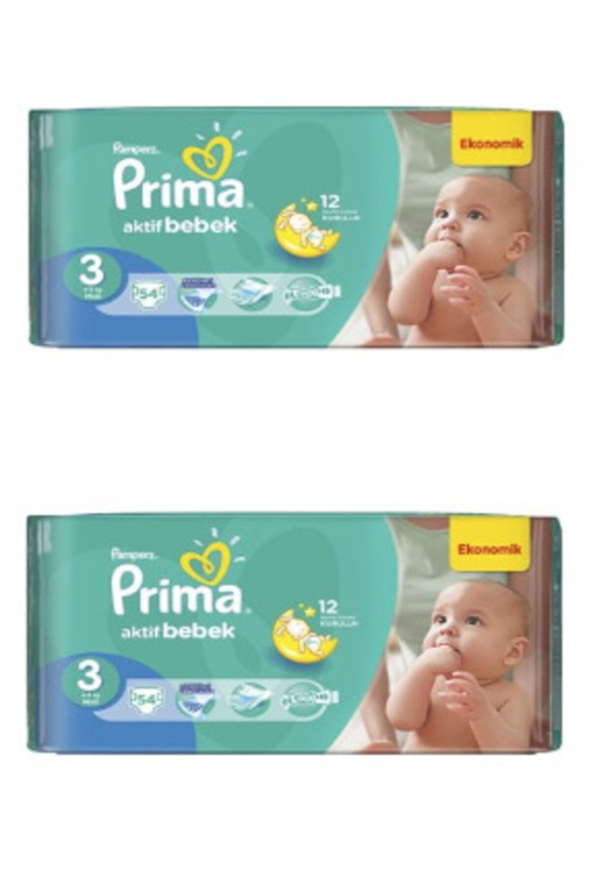 Prima Bebek Bezi Aktif Bebek 3 Beden 108 Adet Midi Ekonomik Paket