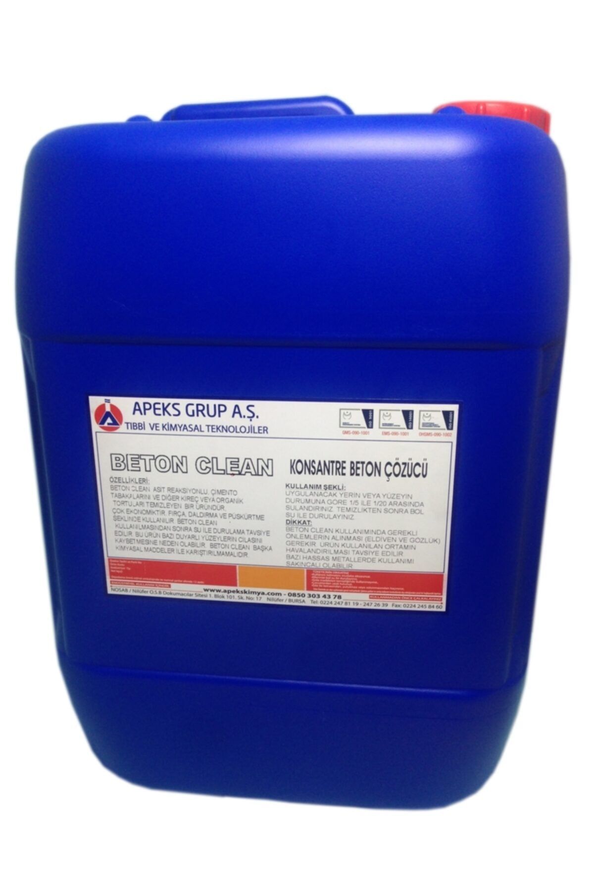 APEKS Beton Ve Zemin Ağır Yağ Ve Kir Temizleyici (beton Clean) 30 Kg