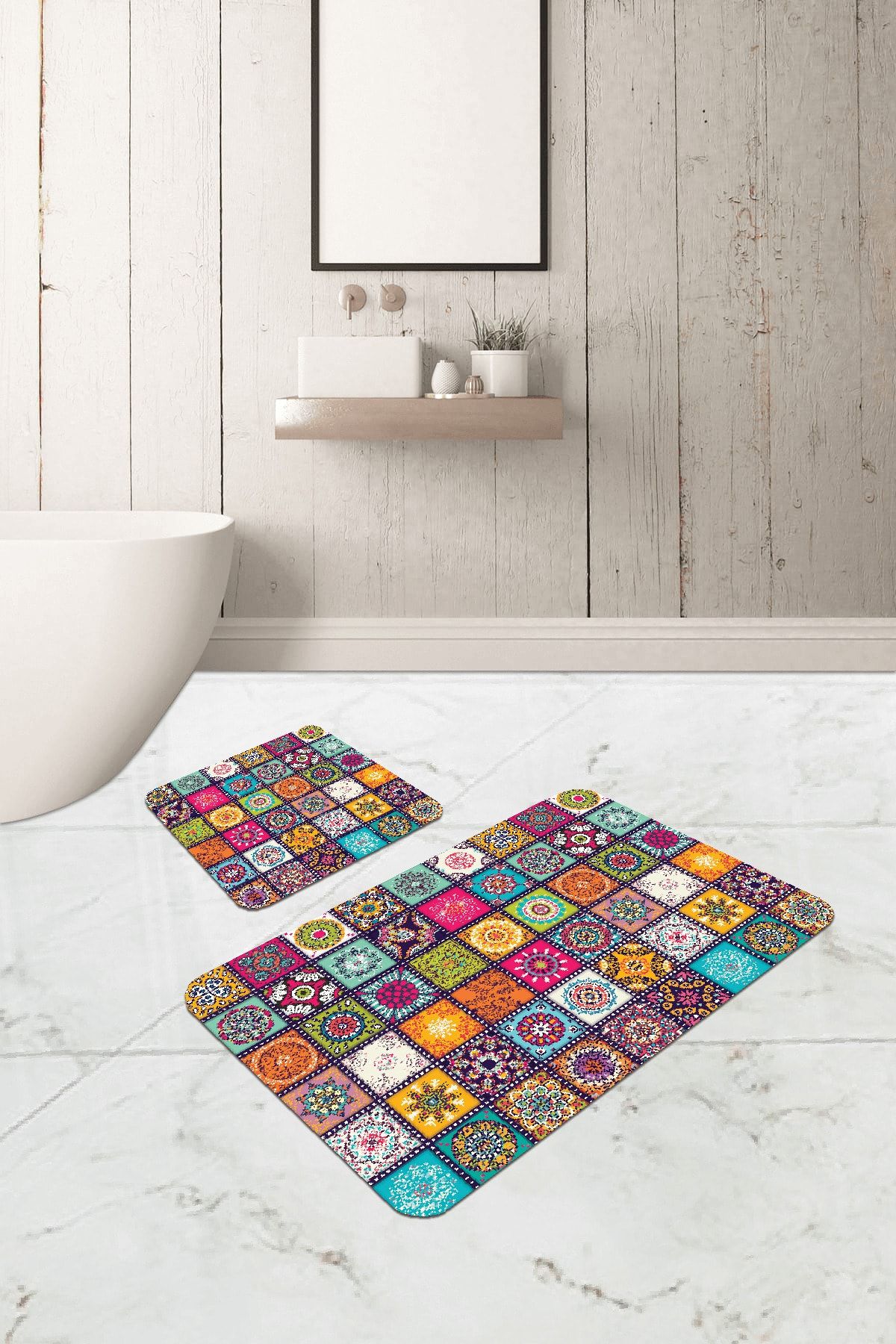Multi coloured bath mat sets best sale