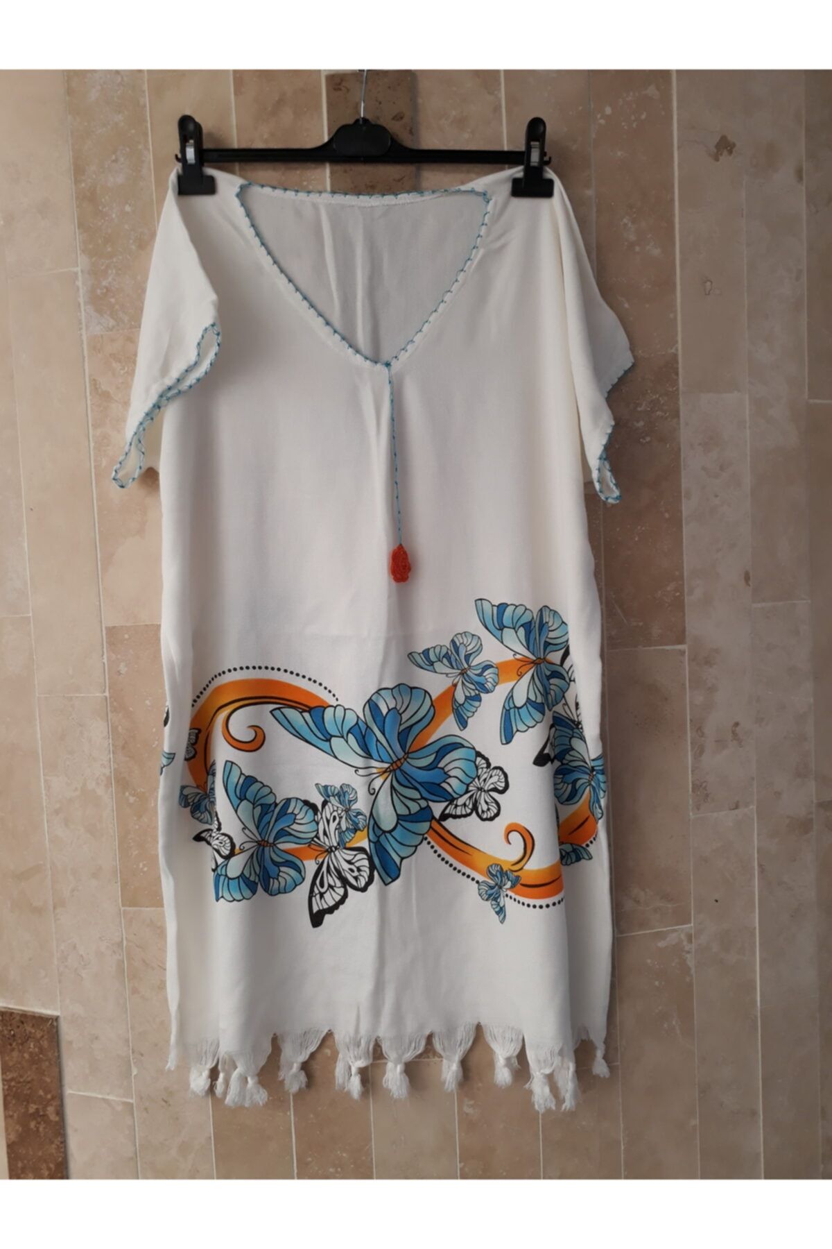 Peştemal Home Kelebek Desenli Peştemal Plaj Elbisesi