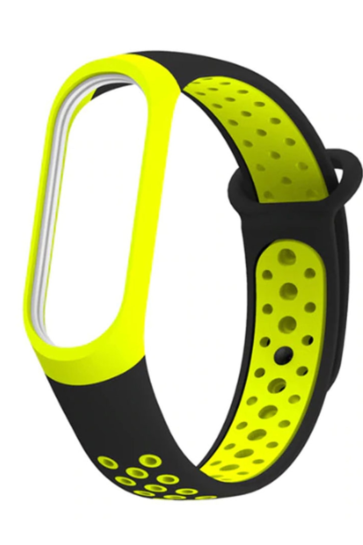 Coverzone Xiaomi Mi Band 3 Sports Delikli Kayış Siyah Yeşil