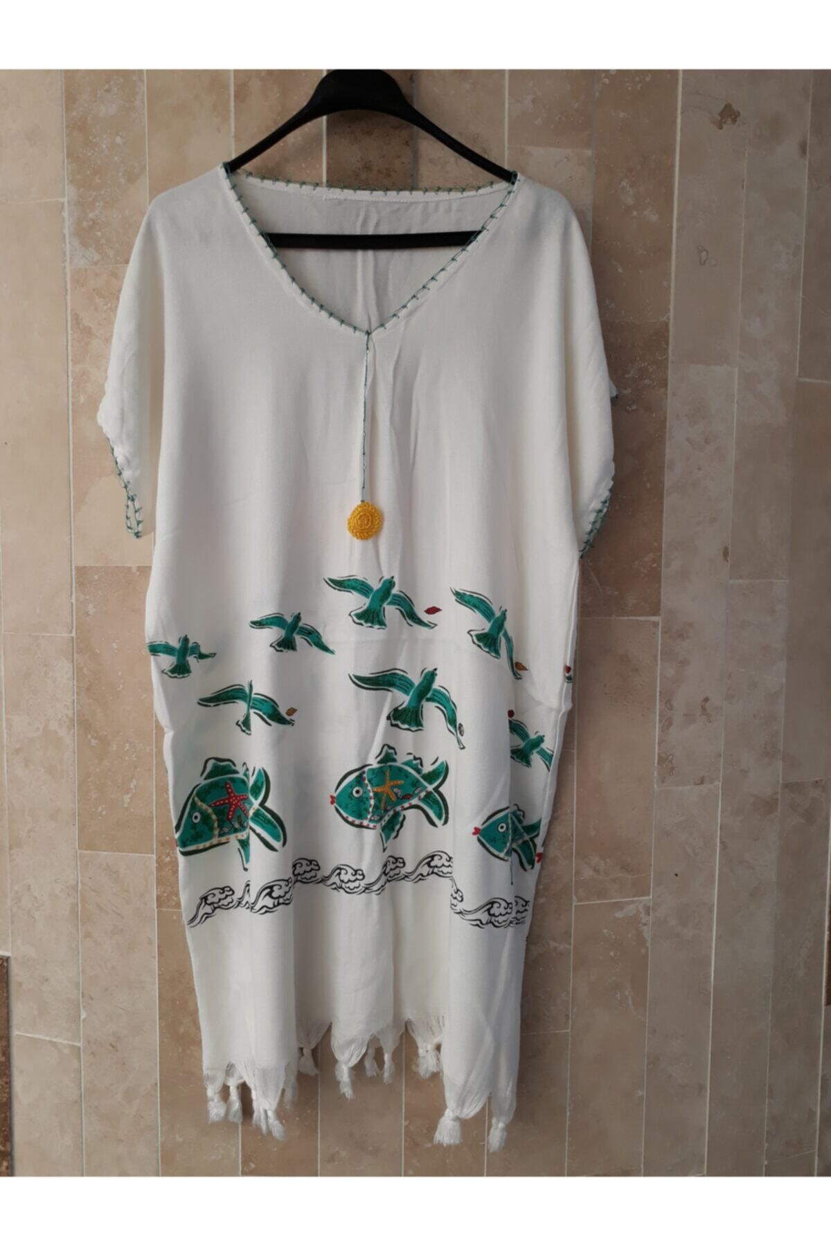 Peştemal Home Balık Desenli Peştemal Plaj Elbisesi
