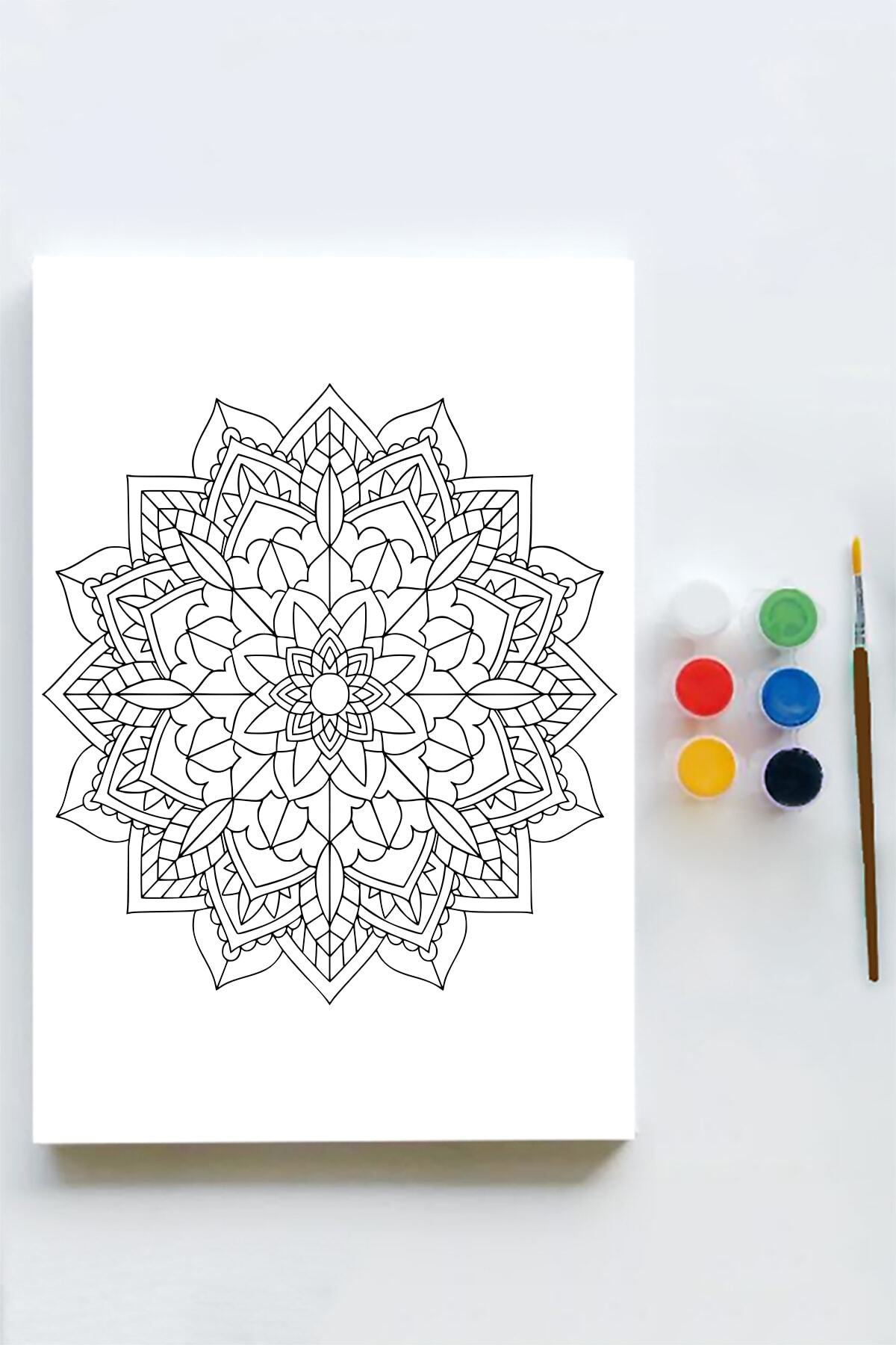 Postermanya Mandala Tuval Kanvas Tablo Boyama Hobi Seti 8 (60x90cm)