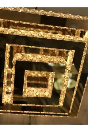 Plaket Kristal Taş Işlemeli 304 Sarı Paslanmaz Ledli Image 0