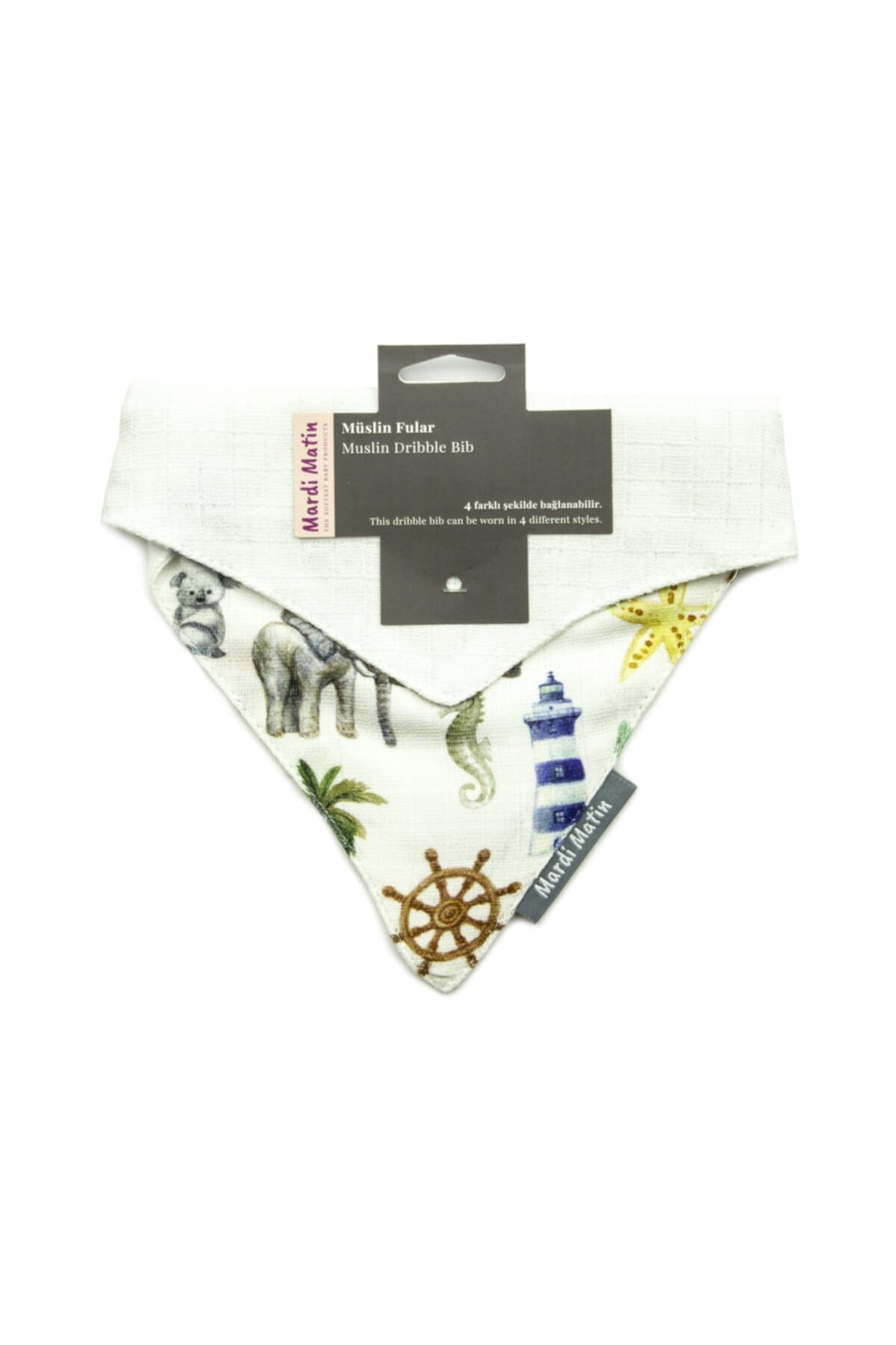 Mardi Matin Tropical Island Dört Stilde Bağlanabilen Müslin Bebek Fuları Mama Önlüğü