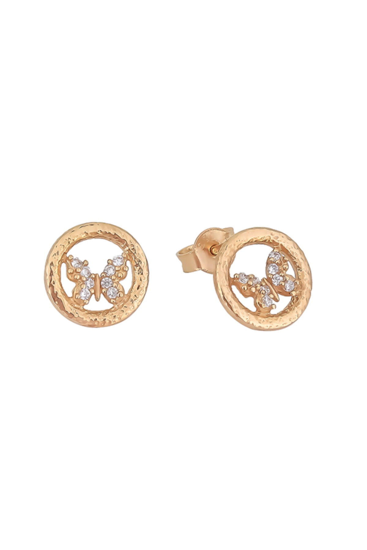 Tuğrul Kuyumculuk Kadın 14 Ayar Altın Kelebek Küpe