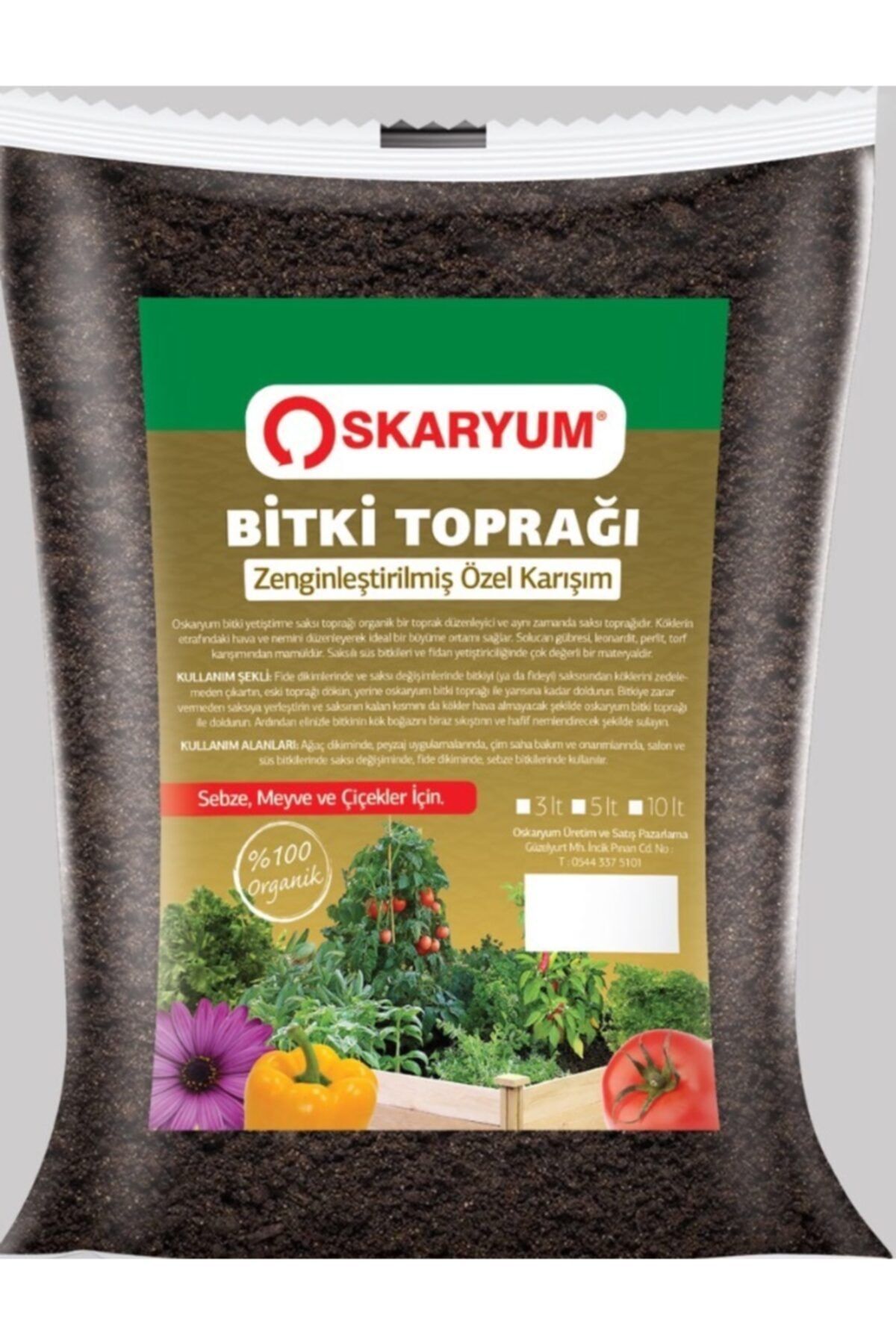 OSKARYUM Bitki Yetiştirme Ve Saksı Toprağı 2,5 Lt