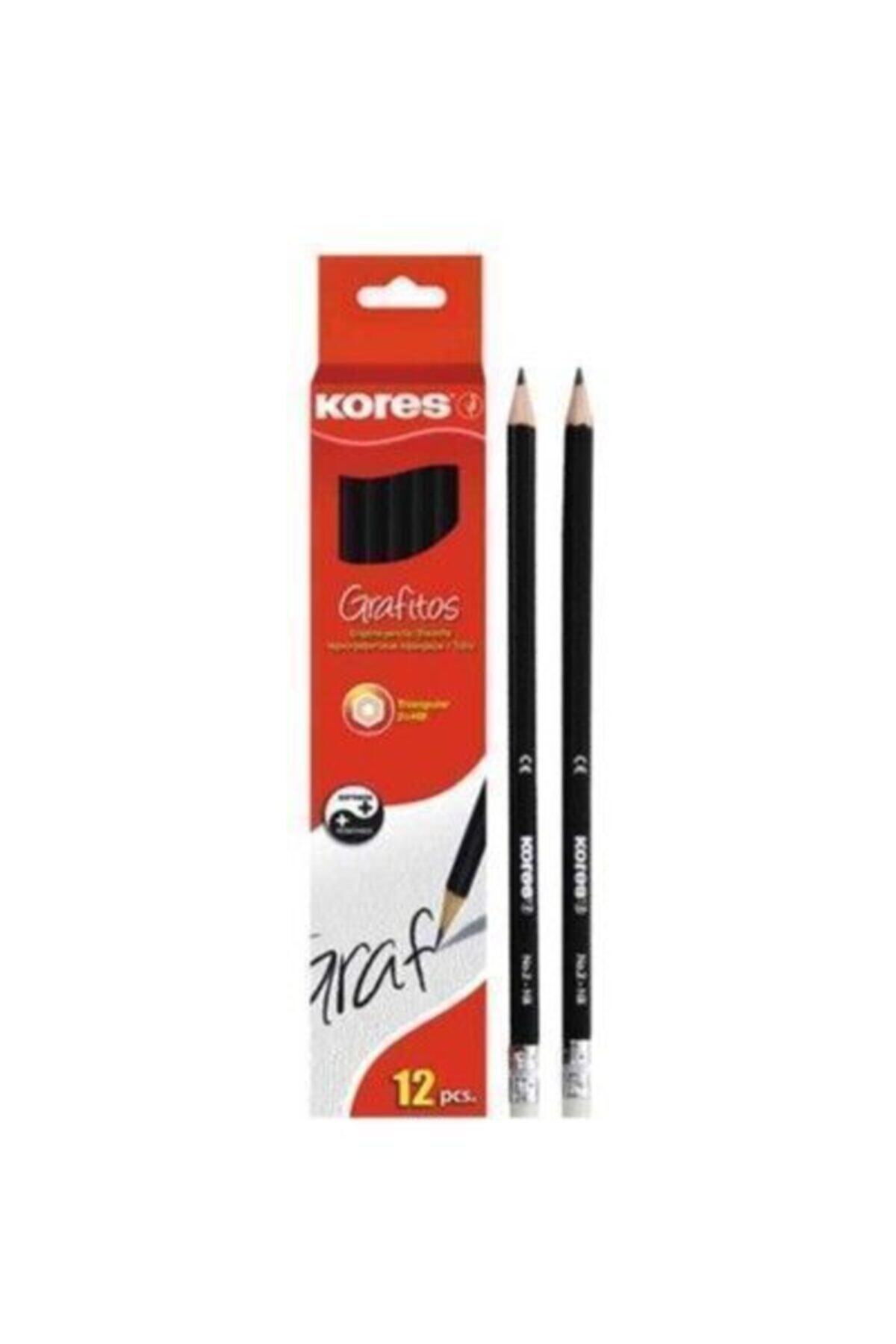 kores Kores Silgili Kurşun Kalem 12'li Pk.(üçgen Gövdeli)