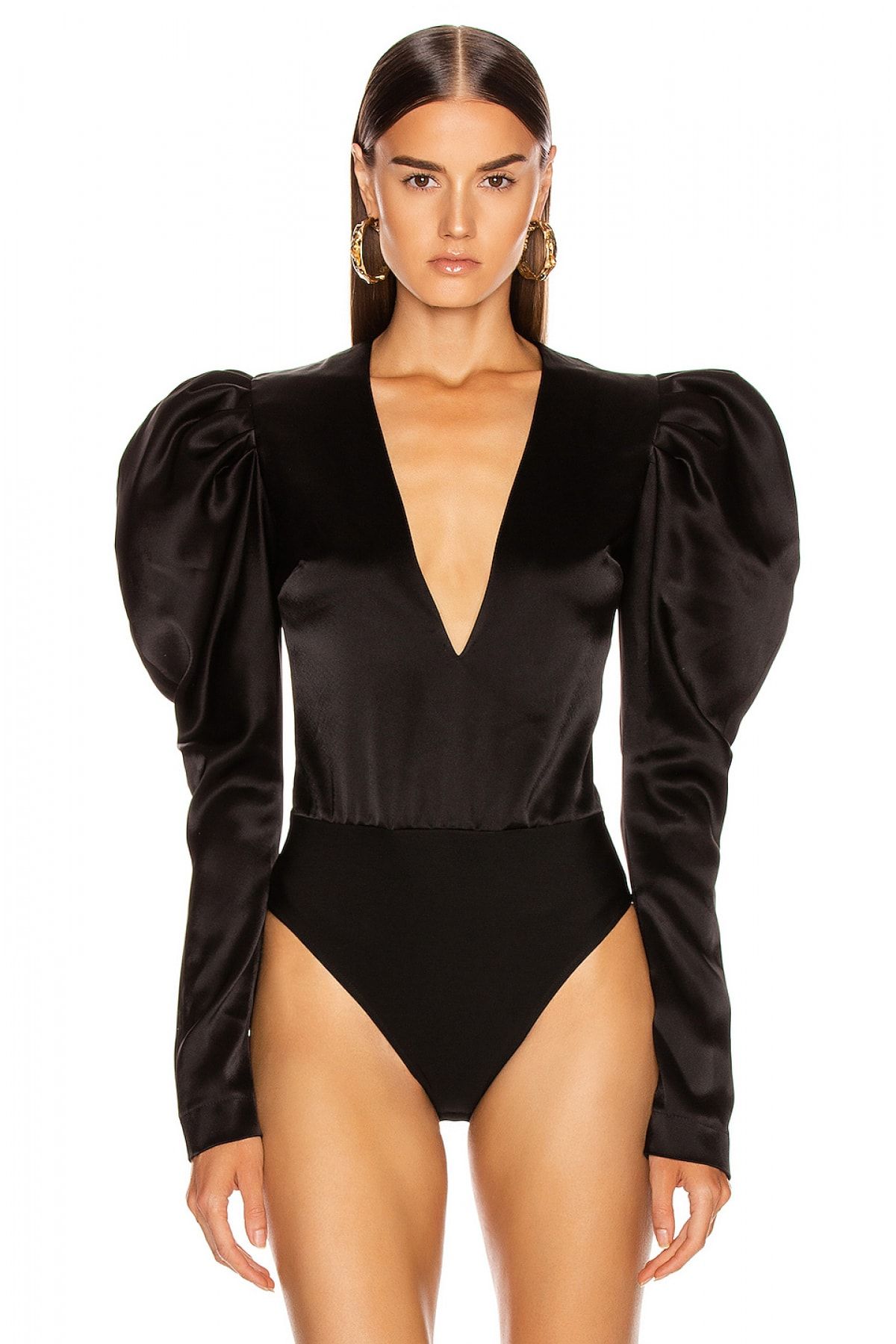 By Umut Design Karpuz Kol Saten Bodysuit