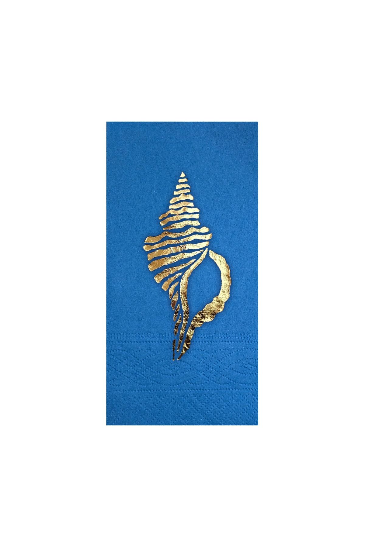 Story 33 X 33 Cm Altın Varak Deniz Minaresi Kabuğu Desenli 16'lı Mavi Renkli Kağıt Peçete