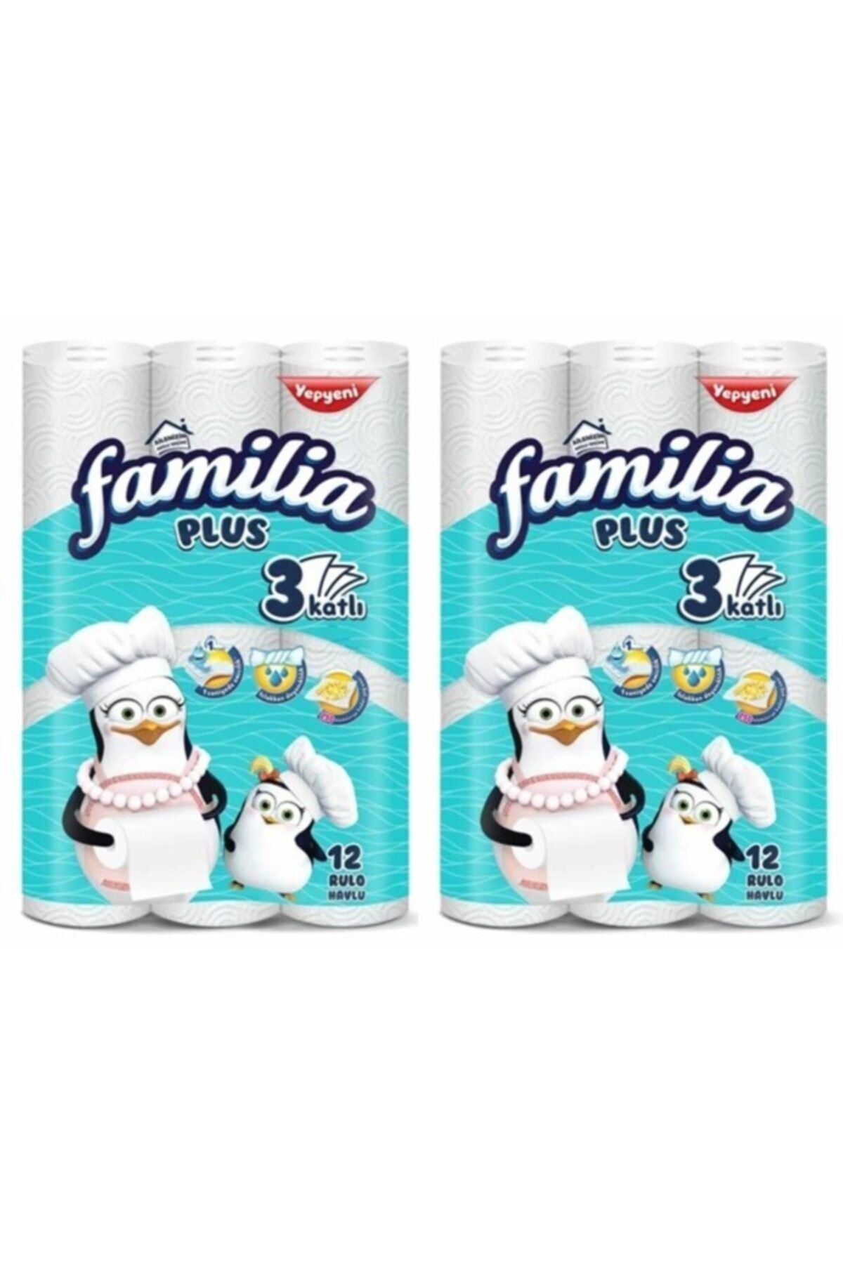familia Plus Kağıt Havlu 3 Katlı 12'li Rulo X 2 Adet