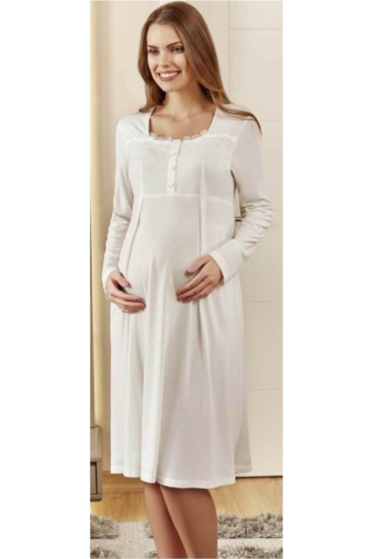 Eros Pijama Hamile Dantel Detaylı Gecelik 20812