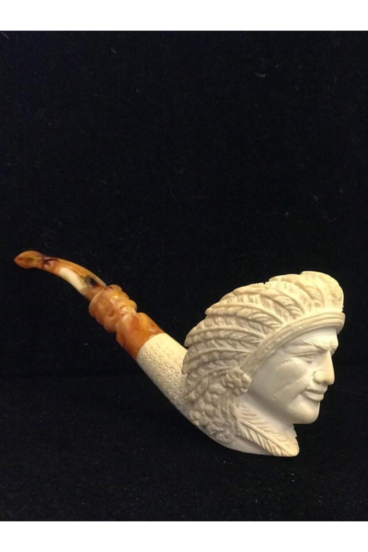 pelny Lületaşı Kızılderili Başı Geleneksel El Oymacılığı Pipo