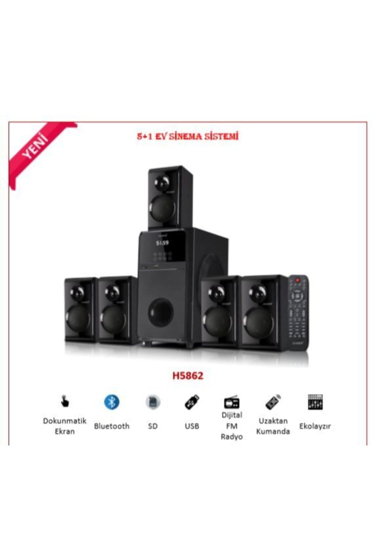 leader h5862 bluetooth 5 1 dokunmatik ekran ses sistemi fiyati yorumlari trendyol