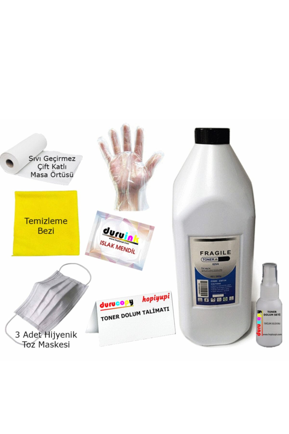 Duru Brother Tn-1040 Hl 1111 Toner Tozu Dolum Seti 1000gr 1kg Kartuş Uyumlu Hediyeli