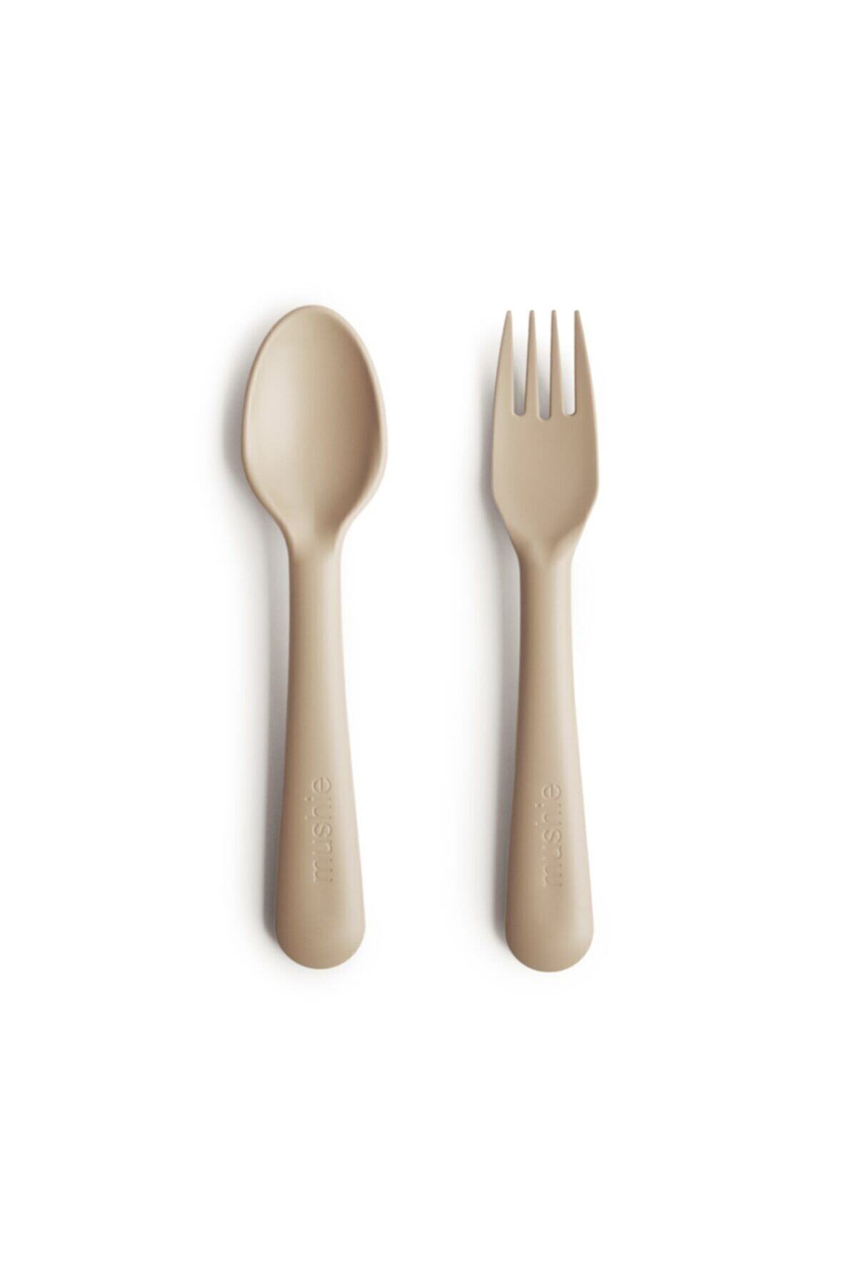 Mushie Fork And Spoon Vanilla - Mushi Çatal Ve Kaşık Seti Vanilya Rengi