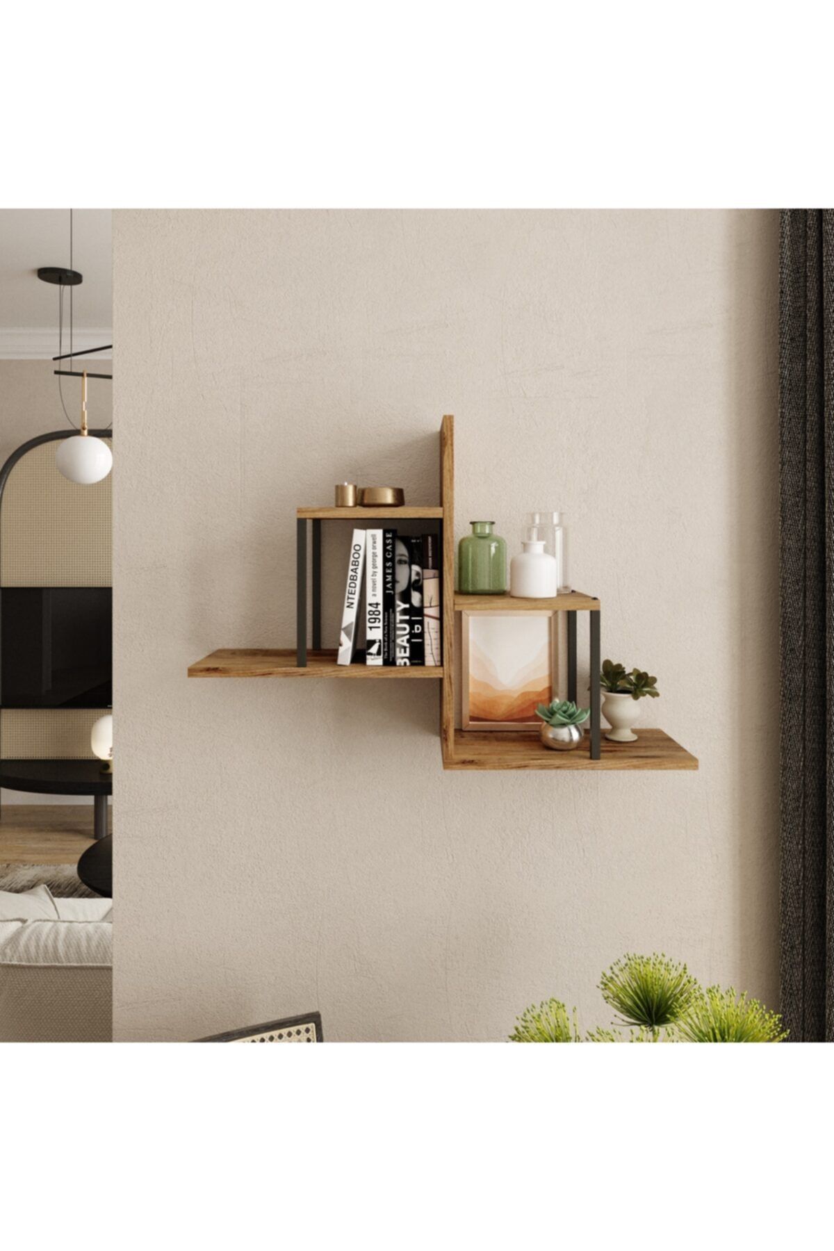 Yurudesign Voyage Duvar Rafı Kitaplık Çam Vg15-a