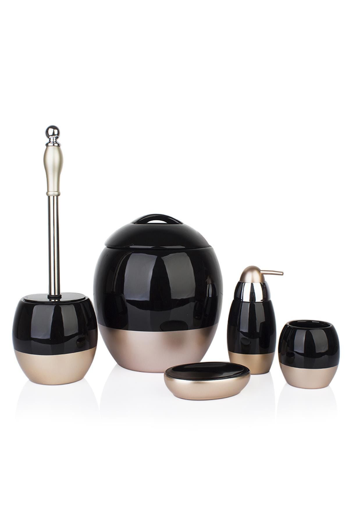 ACAR Gold Marb 5'li Seramik Banyo Set