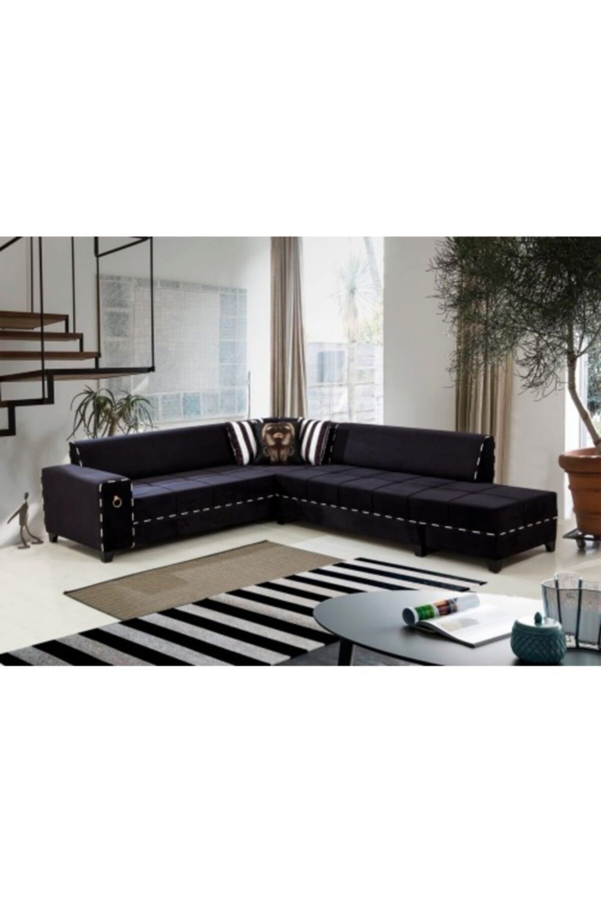 gzlhome siyah luxconfor kose koltuk takimi fiyati yorumlari trendyol