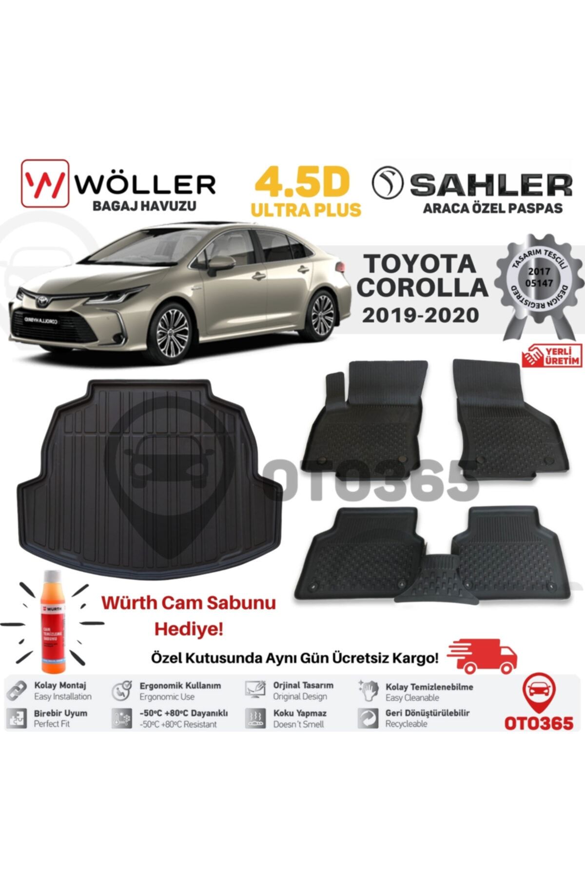 sahler toyota corolla paspas bagaj havuzu woller 2019 2021 4 5d havuzlu wurth cam sabunu hediye fiyati yorumlari trendyol