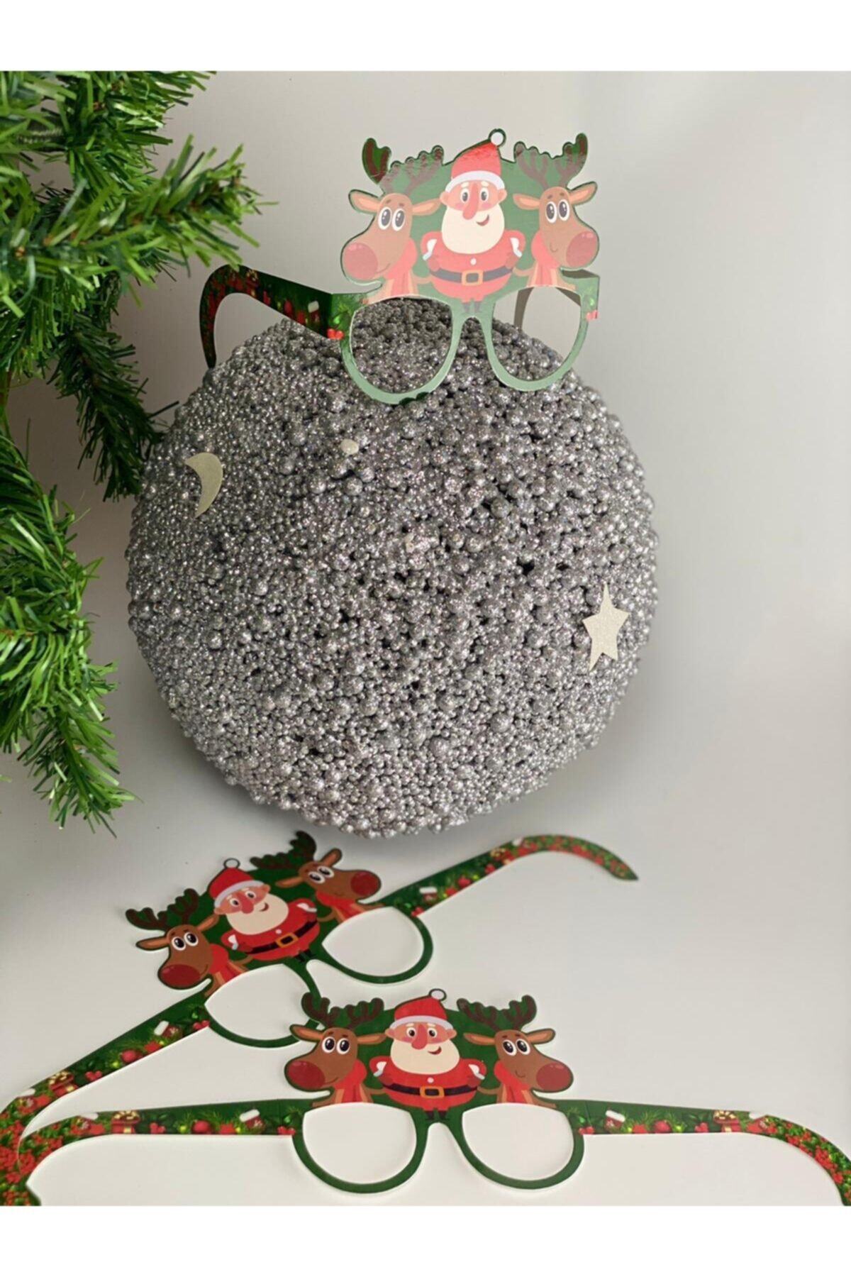 QUEEN AKSESUAR Yeni Yıl Yılbaşı Özel Noel Baba Geyikler Komik Fotoğraf Çekim Karton Aile Gözlük Seti 3lü