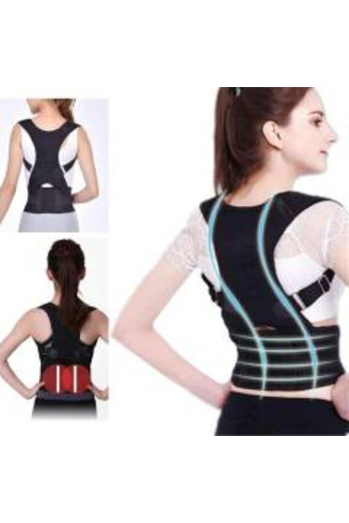 eryatex Unisex Siyah Sırt Düzleştirici Korse