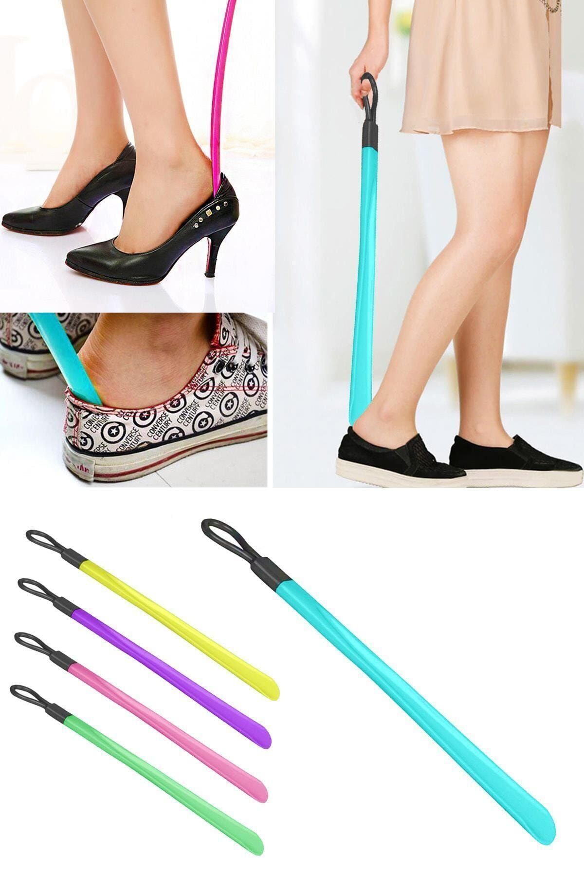 Hayveys Ayakkabı Çekeceği Büyük Boy Plastik Saplı Renkli Kerata 42 Cm