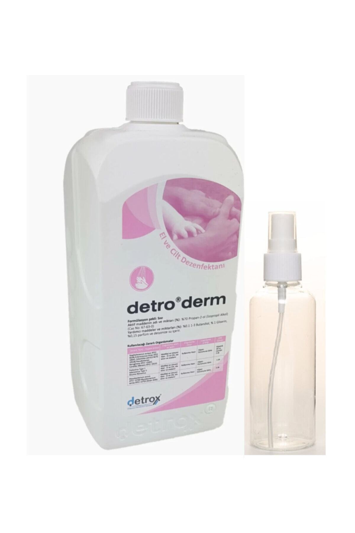 Detrox Detroderm El Ve Cilt Dezenfektanı 1000 Ml Ve 100ml Hediye Sprey Şişe