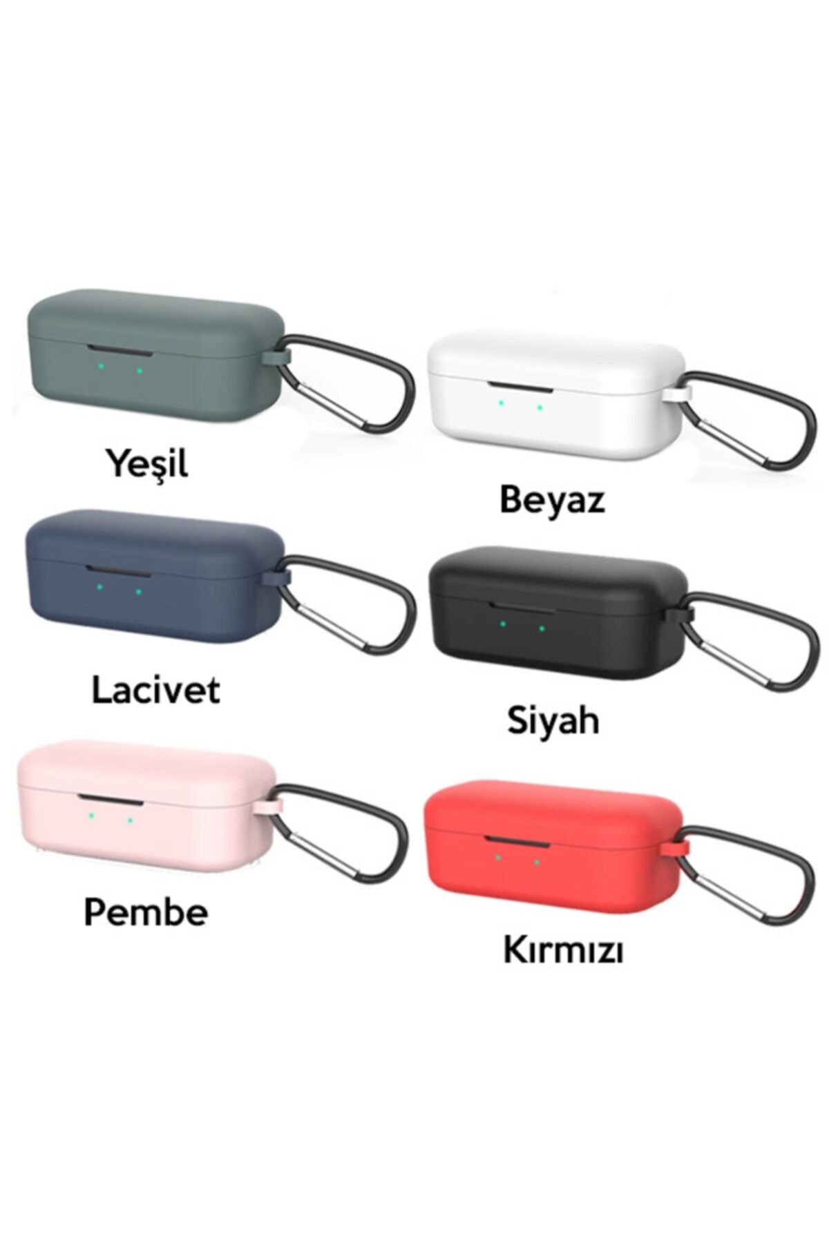 Ally Mobile Qcy T5 Bluetooth Kulaklık Için Silikon Koruma Kılıf+ Anahtarlık